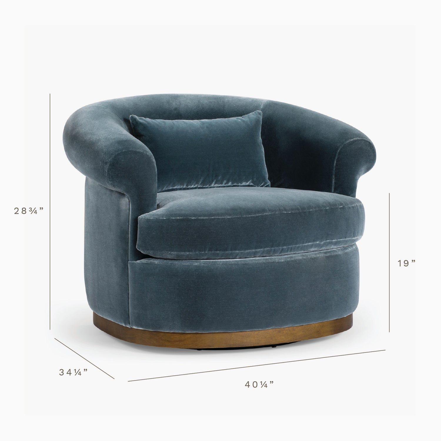 Co. House Designs Gracie Teal Swivel Chair