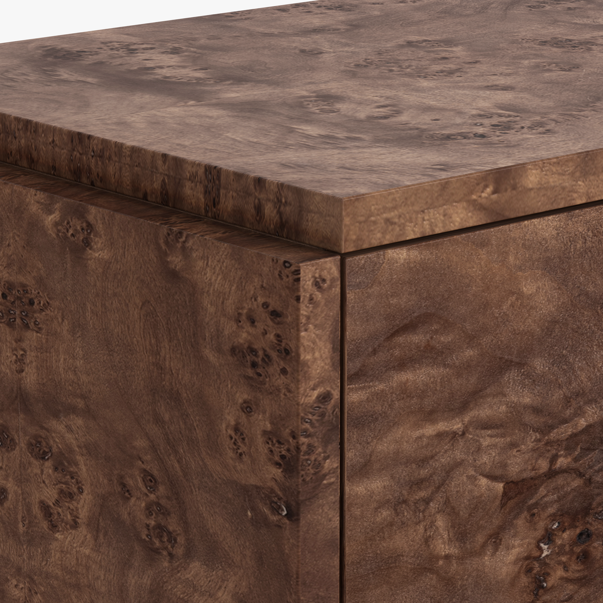 Close-up detail of the Co. House Designs Wesley Burl Dark Buffet