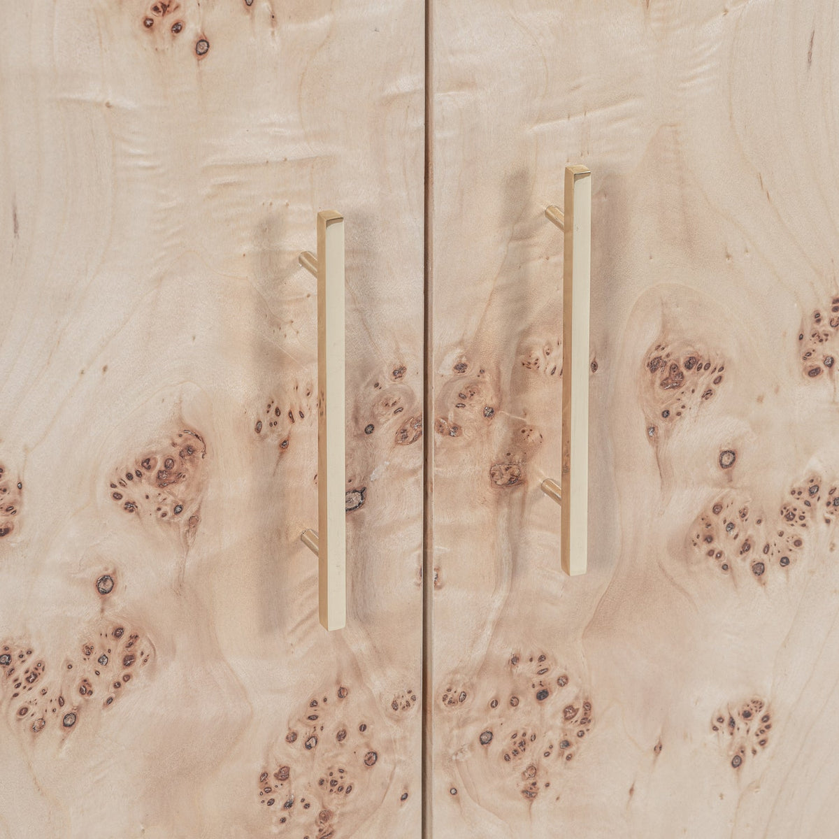 Close-up detail of the Co. House Designs Wesley Light Burl Cabinet (view 4)