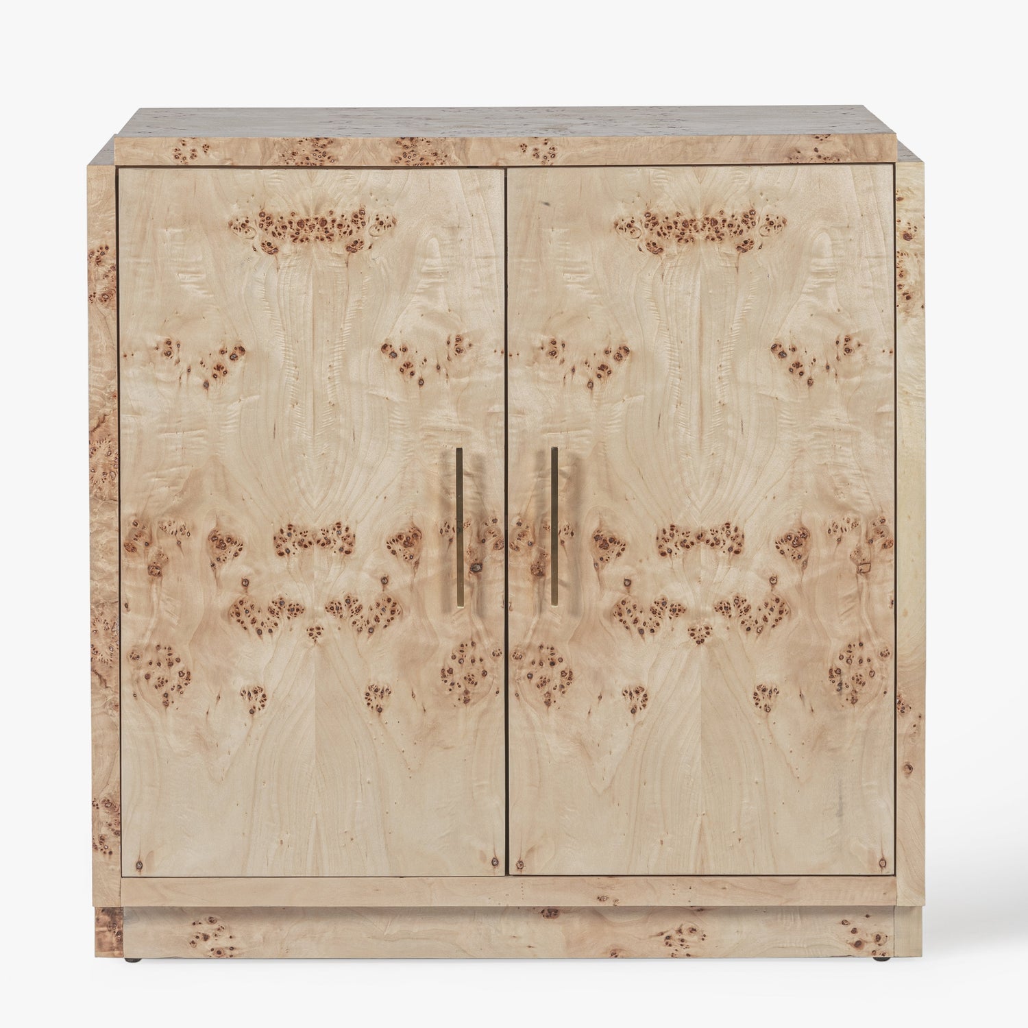 Front view of the Co. House Designs Wesley Light Burl Cabinet