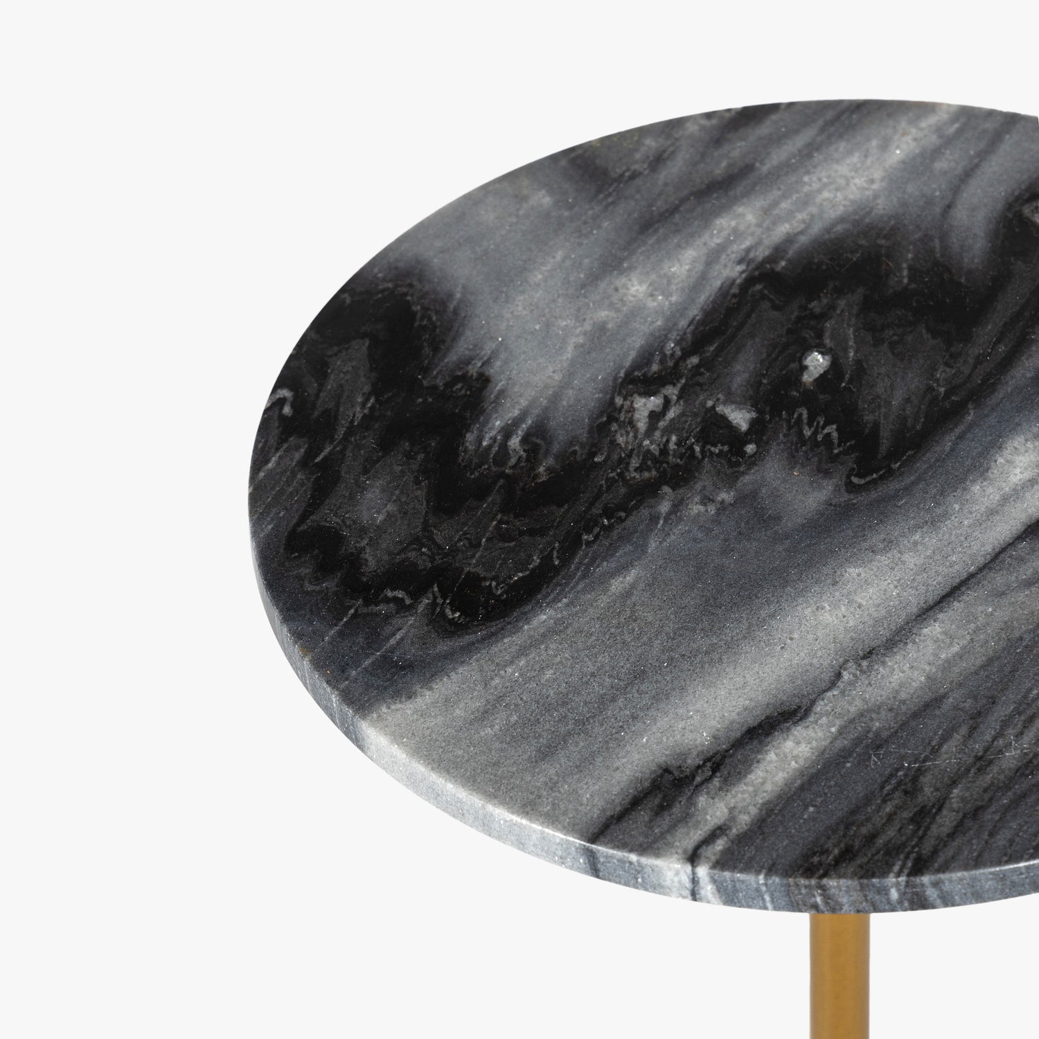 Co. House Designs Francesca Marble Black Drink Table