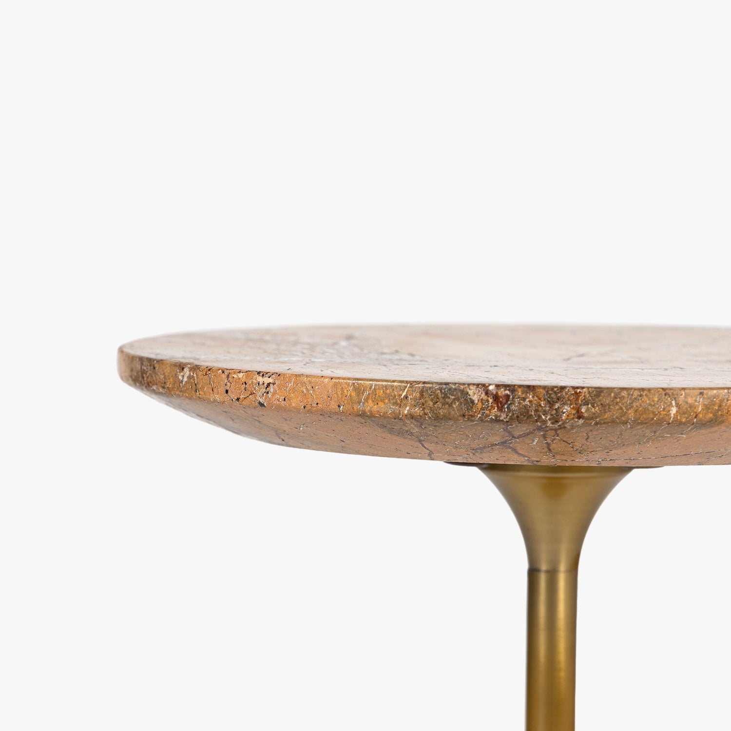 Co. House Designs Francesca Marble Brown Drink Table