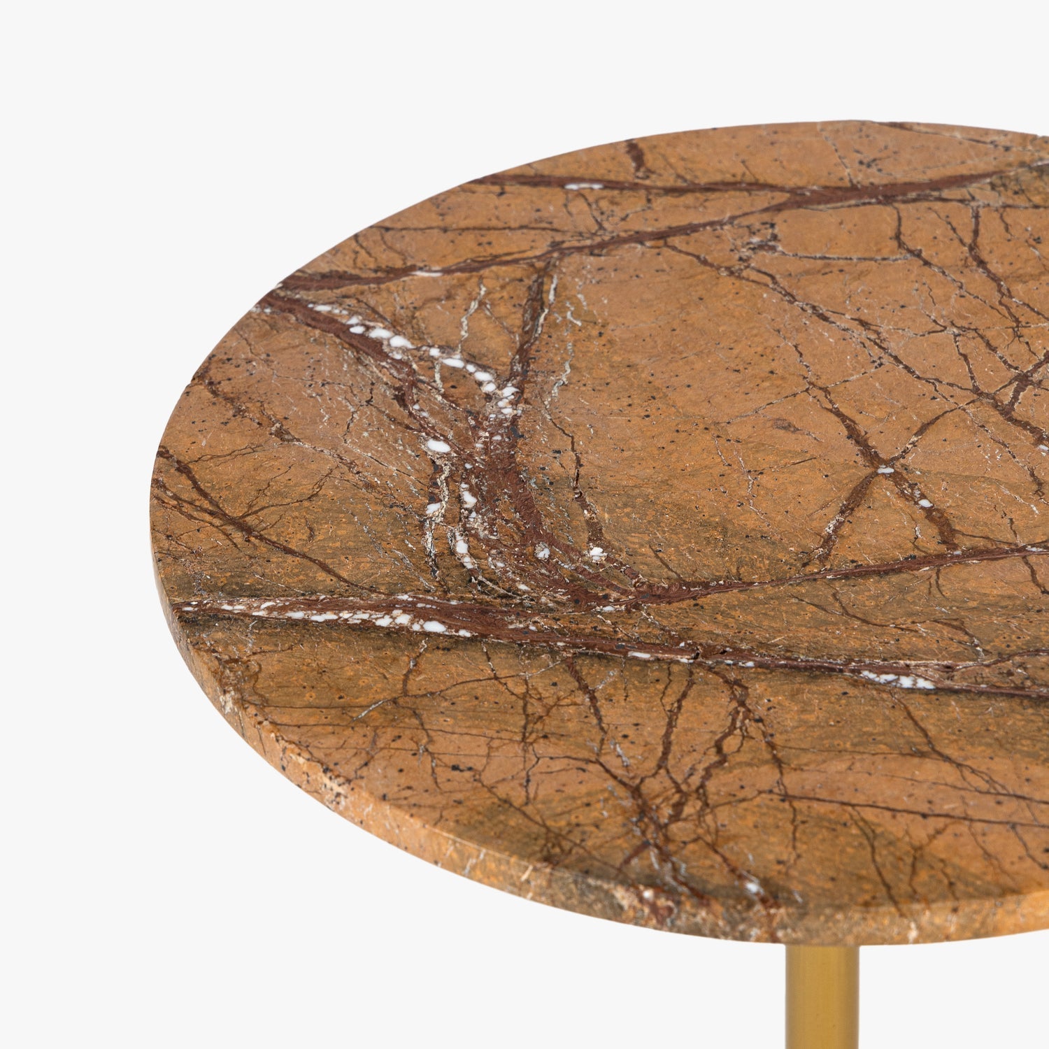 Co. House Designs Francesca Marble Brown Drink Table