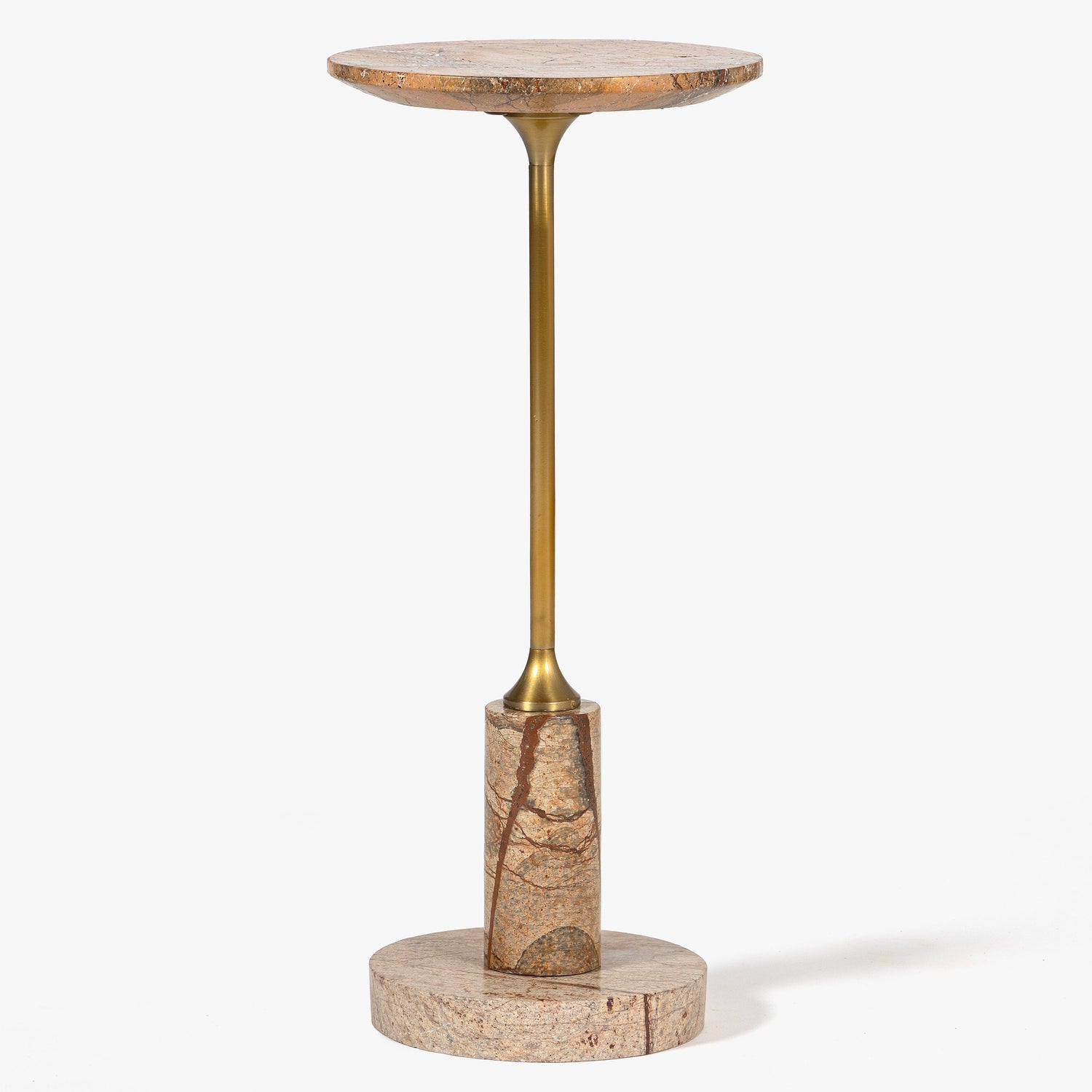 Co. House Designs Francesca Marble Brown Drink Table