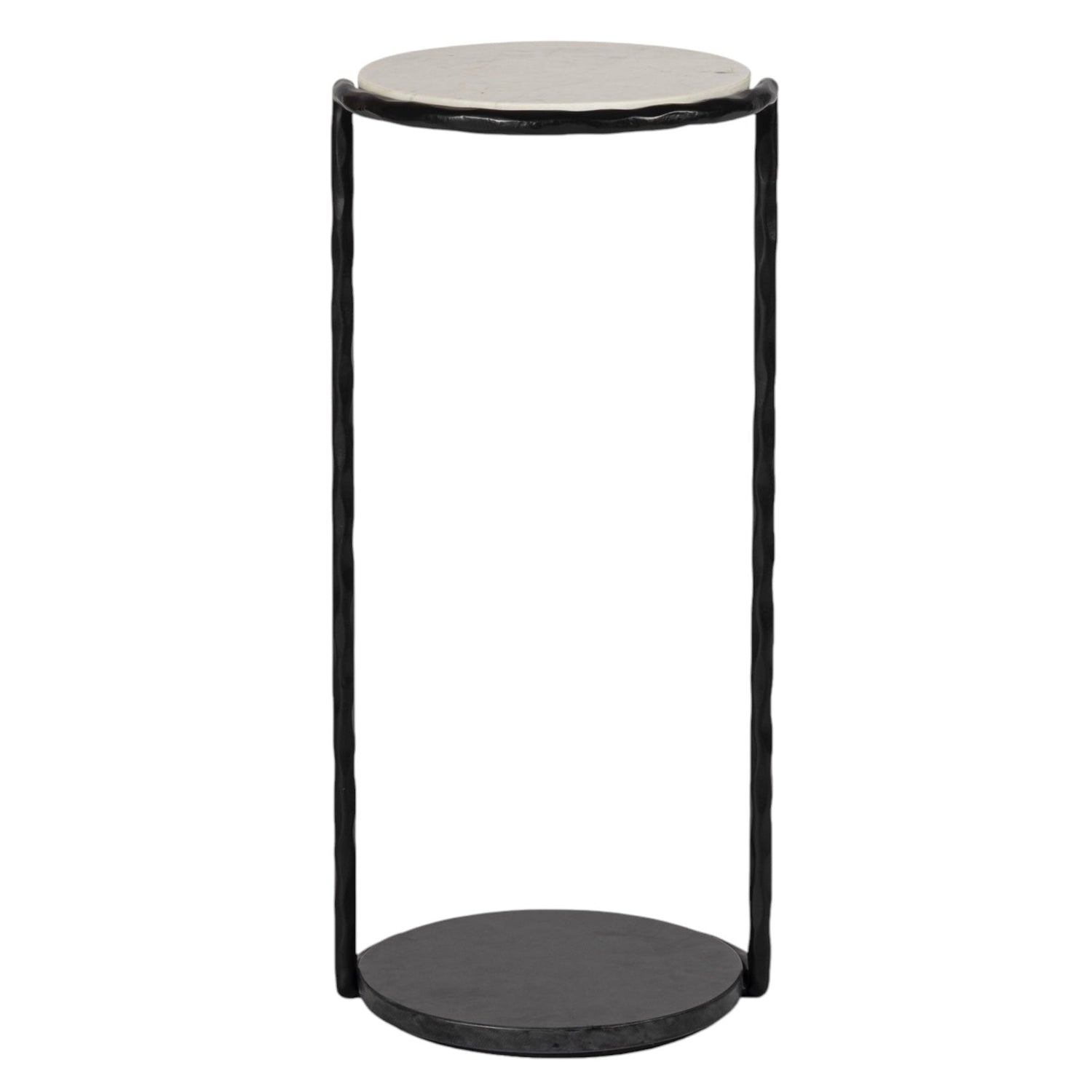 Front view of the Co. House Designs Tiernan Marble Black Side Table