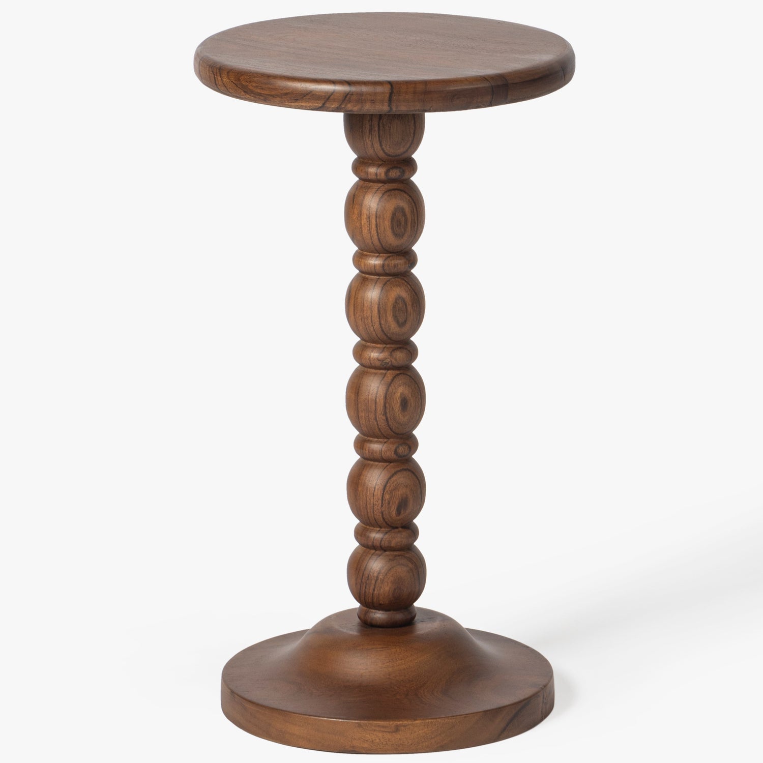 Front view of the Co. House Designs Spindle Walnut Drink Table