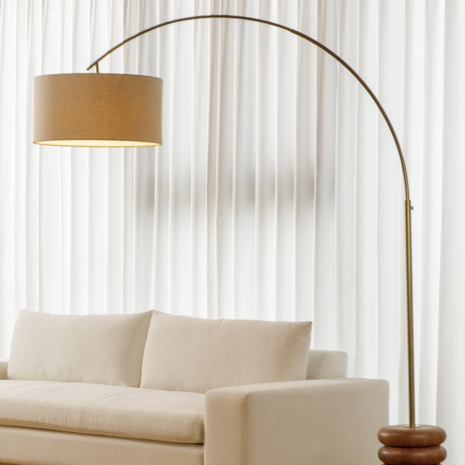 Co. House Designs Sandia Arc Natural Floor Lamp