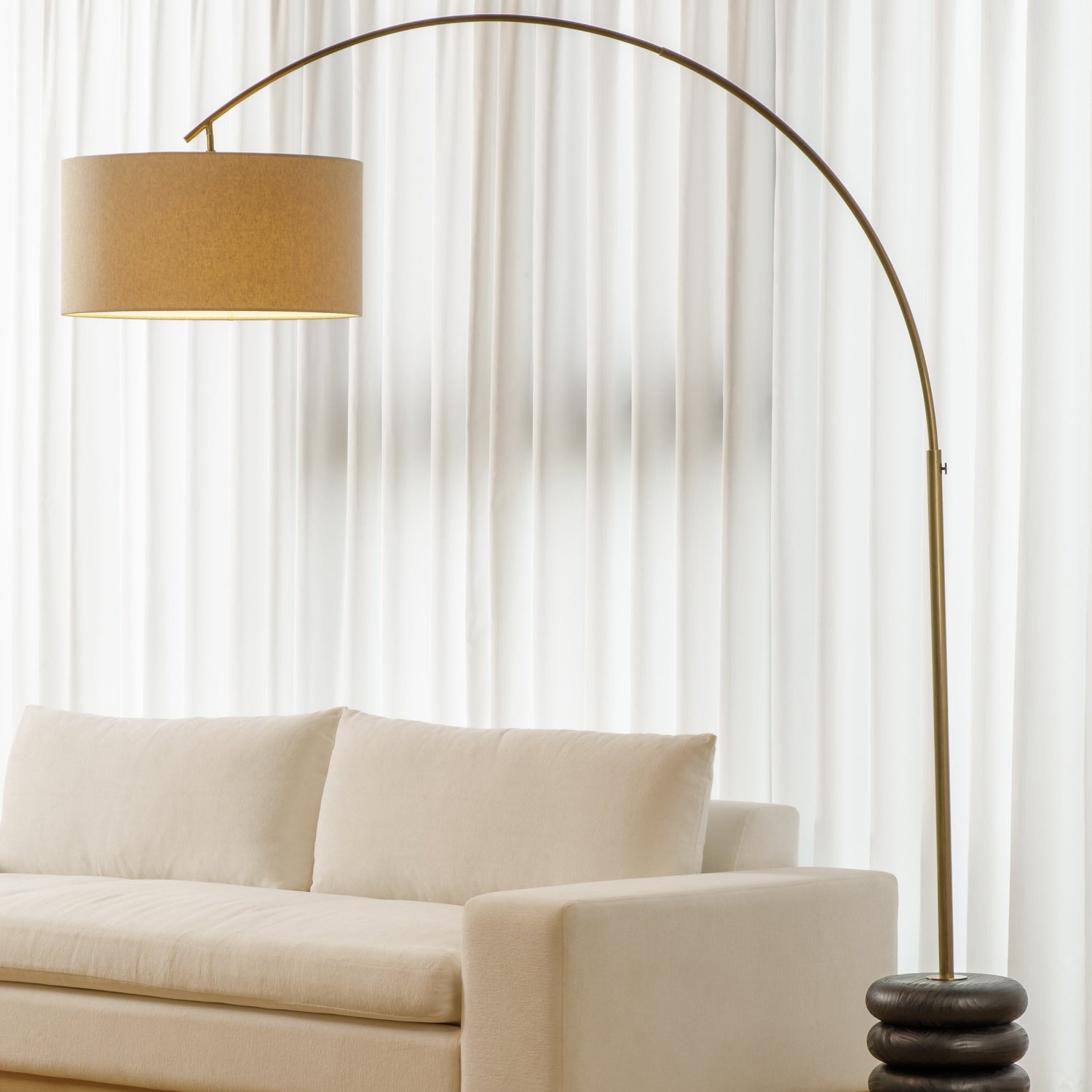 Co. House Designs Sandia Arc Black Floor Lamp