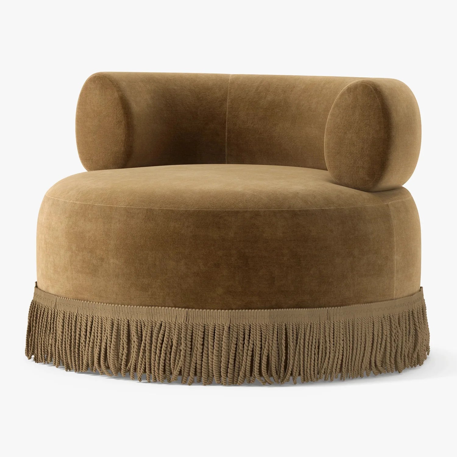 Button Atelier x Co. House Designs Lenny Faux Mohair Swivel Chair