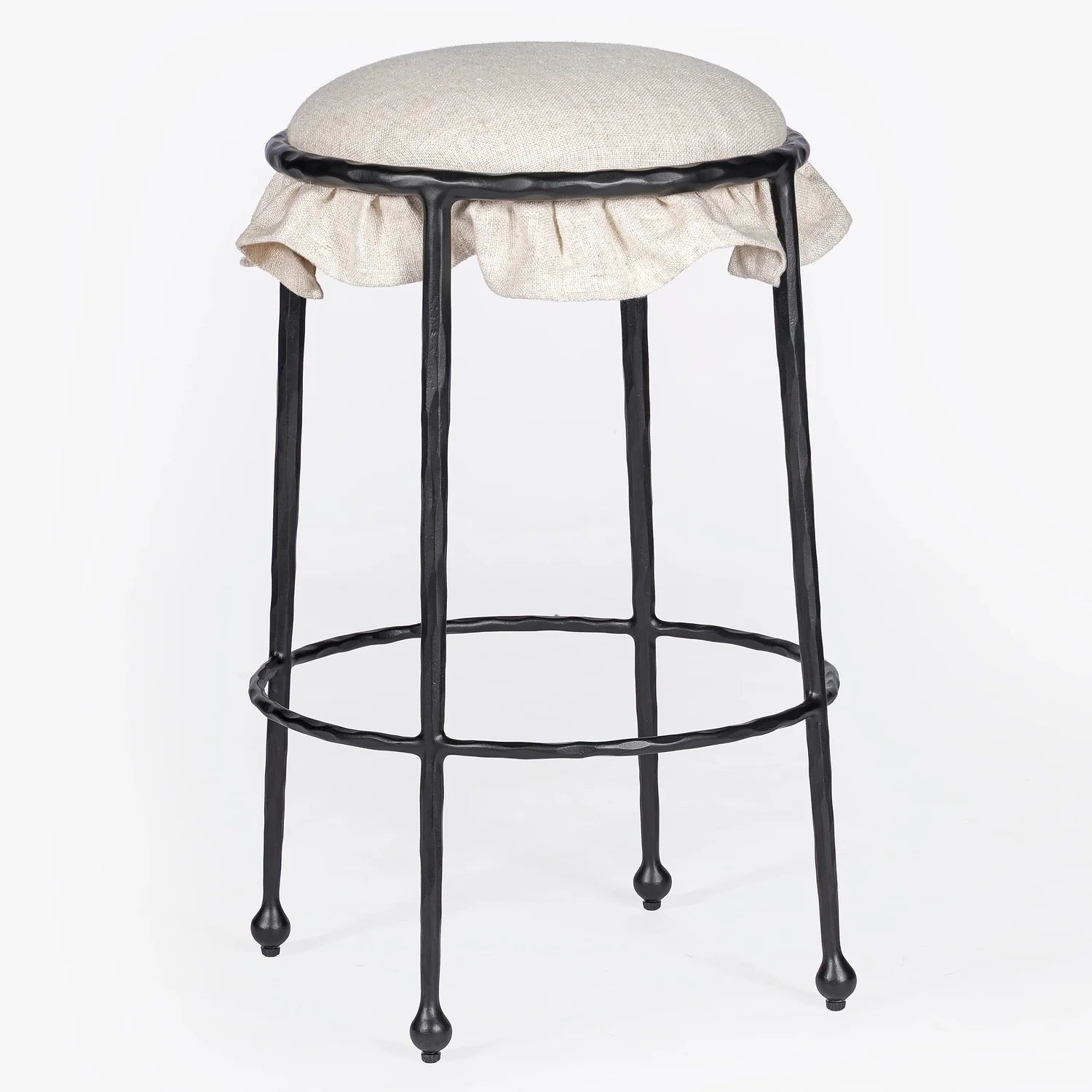 MENO HOME x Co. House Designs Rook Natural Hammered Counter Stool