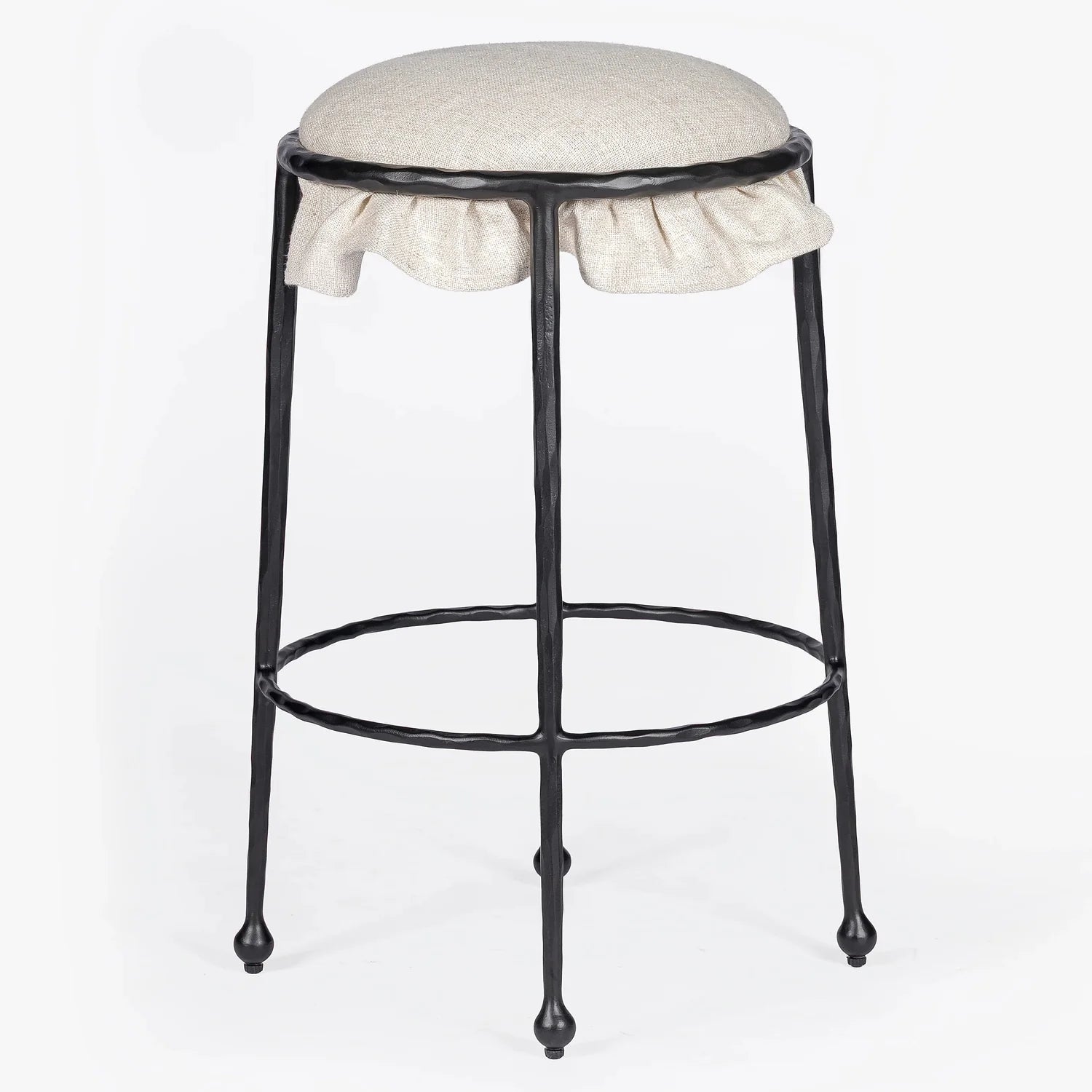 MENO HOME x Co. House Designs Rook Natural Hammered Counter Stool