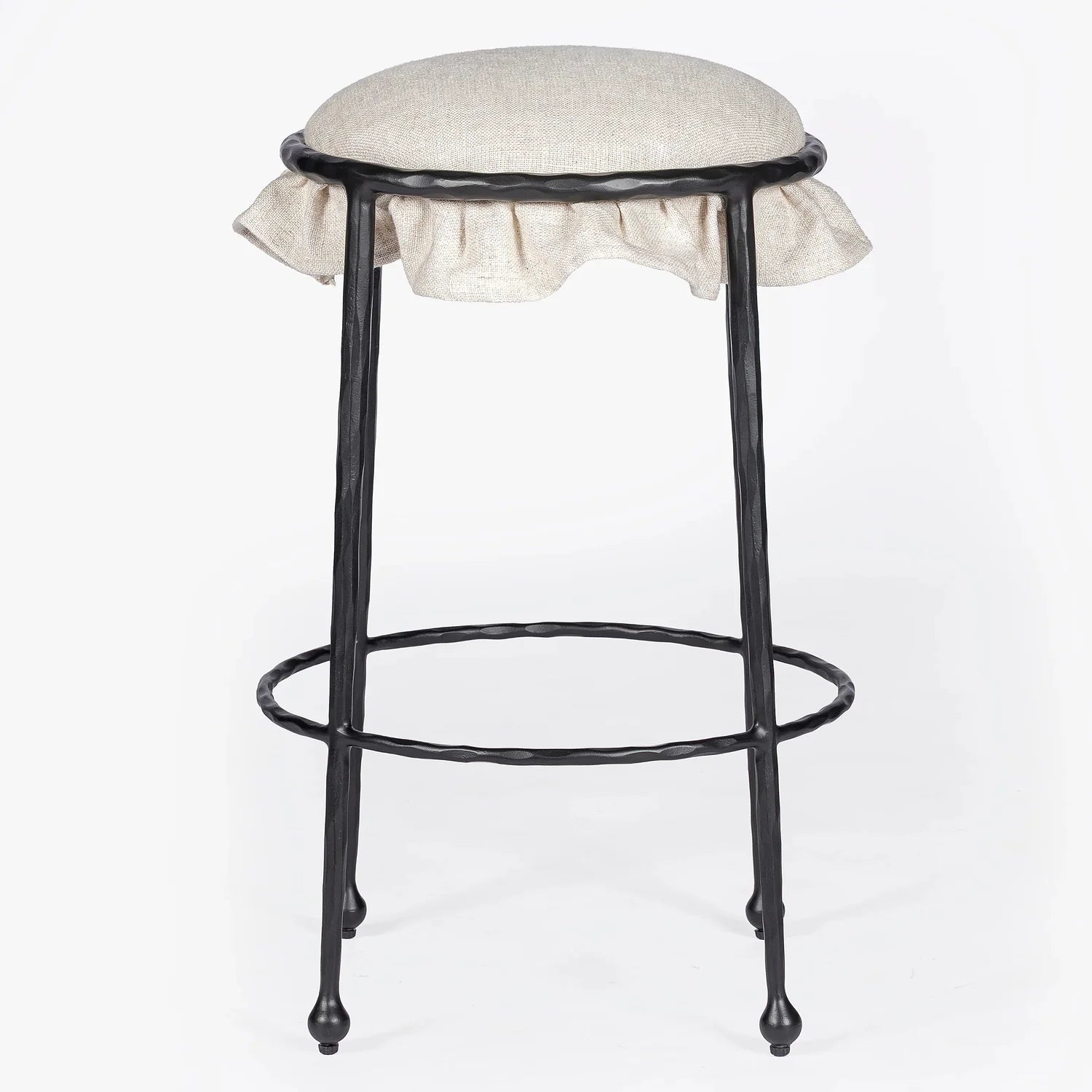 MENO HOME x Co. House Designs Rook Natural Hammered Counter Stool