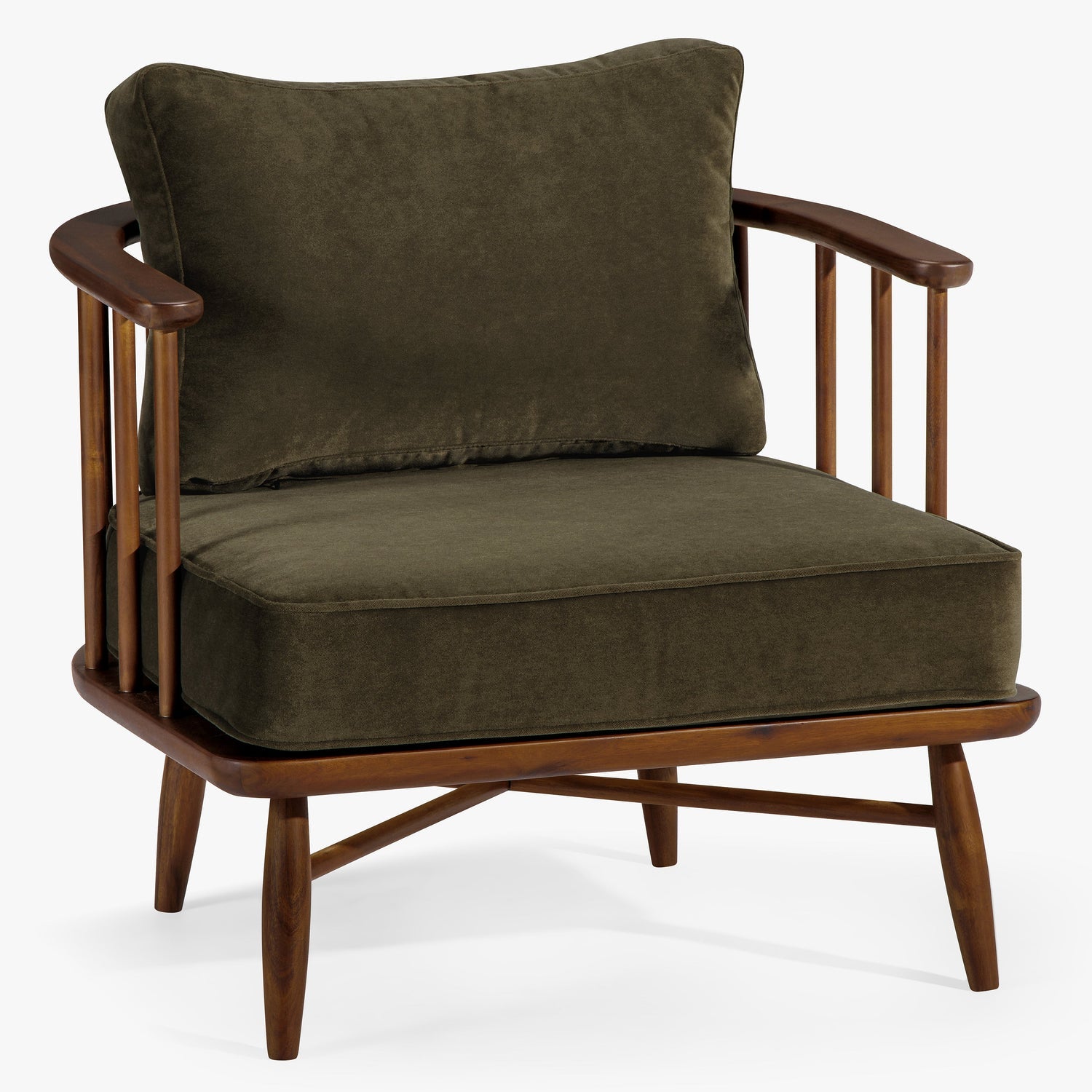 Co. House Designs Spindle Velvet Balsam Armchair