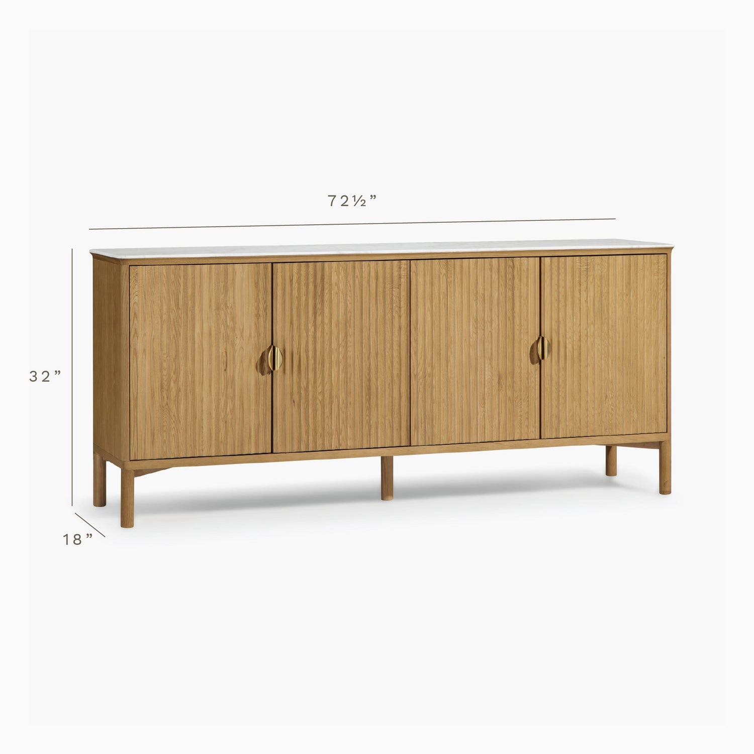 Co. House Designs Olive 4-Door Oak Light Buffet