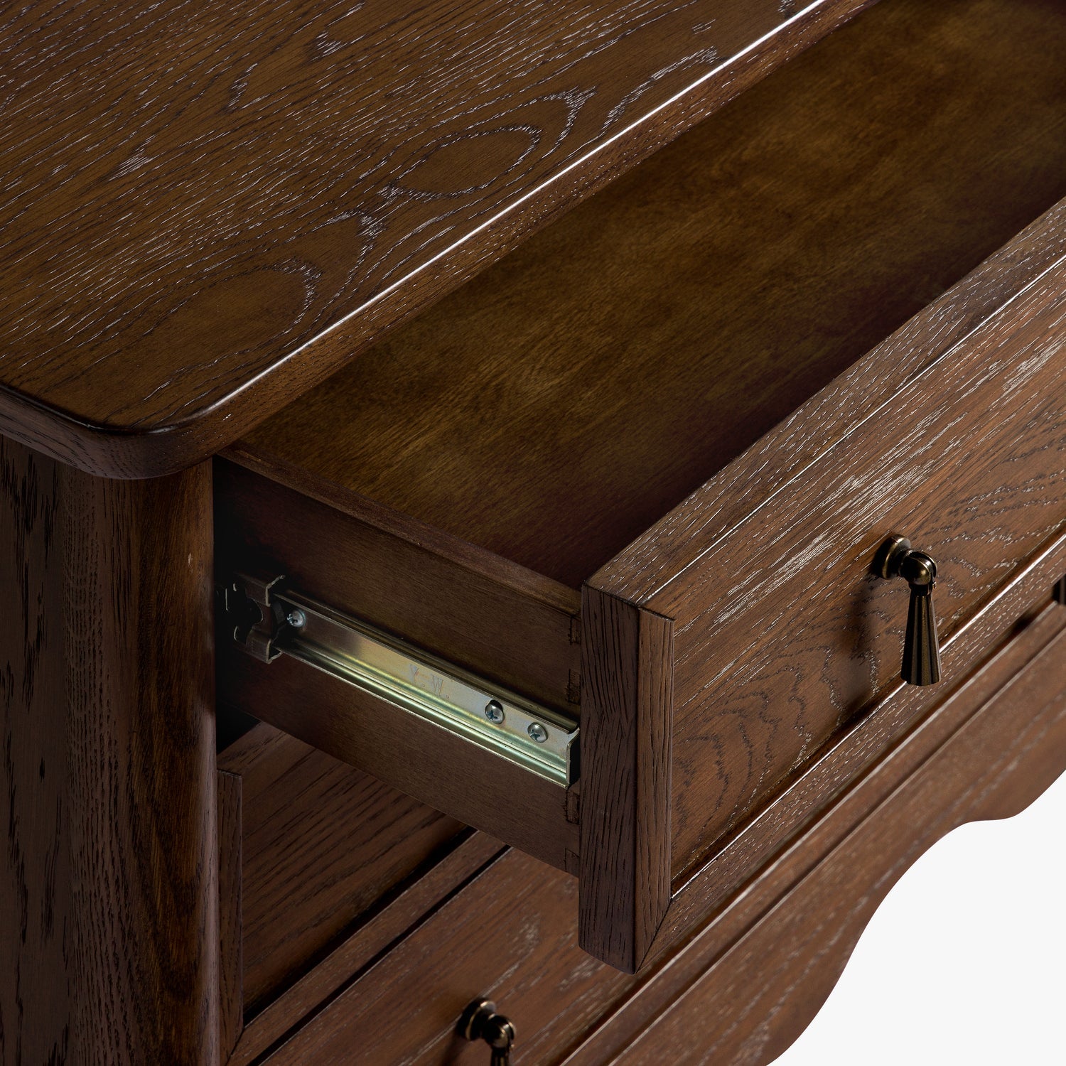 Co. House Designs Onda 3-Drawer Oak Walnut Nightstand