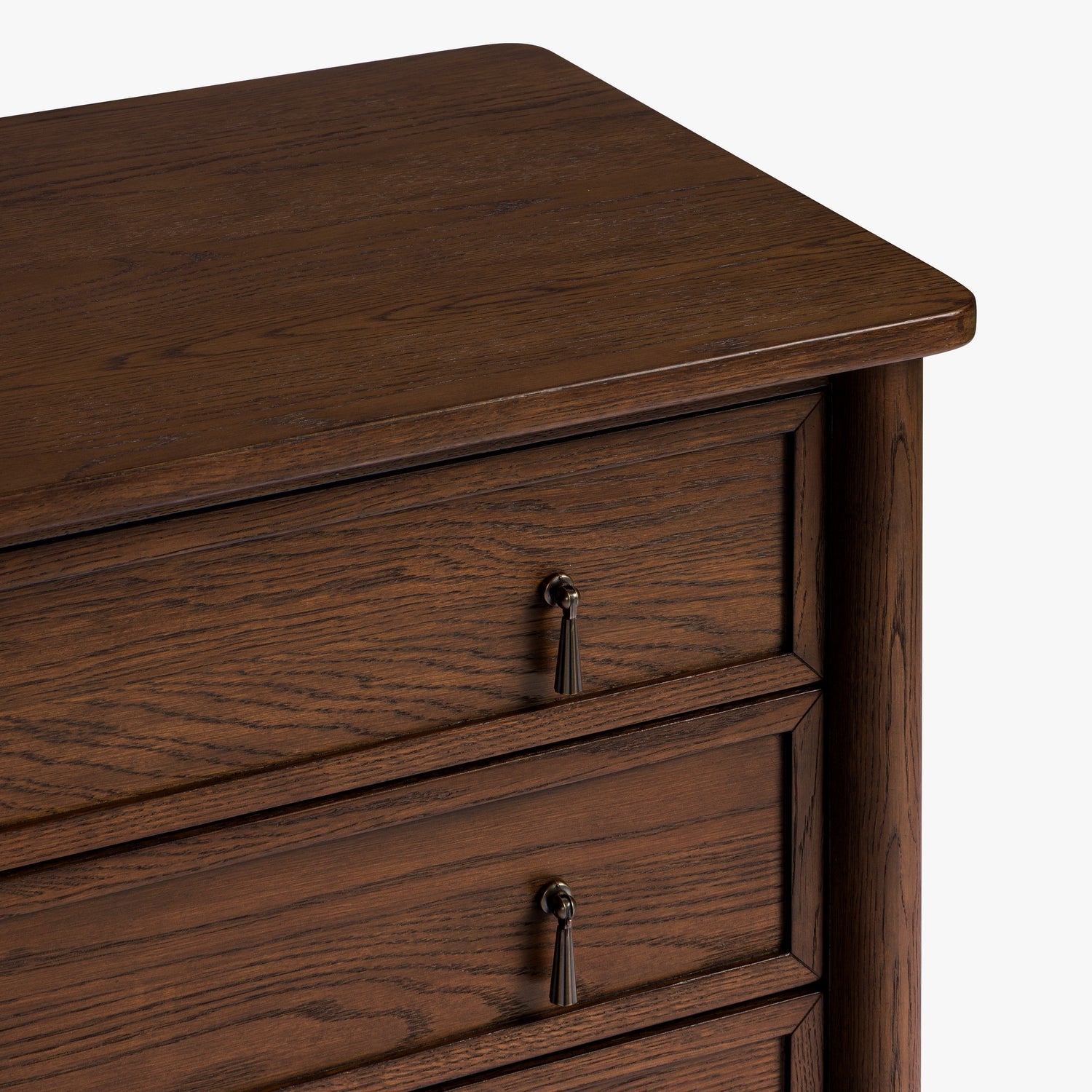 Co. House Designs Onda 3-Drawer Oak Walnut Nightstand