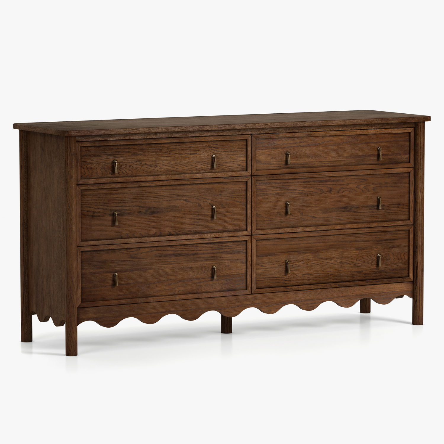 Co. House Designs Onda 6-Drawer Oak Walnut Dresser