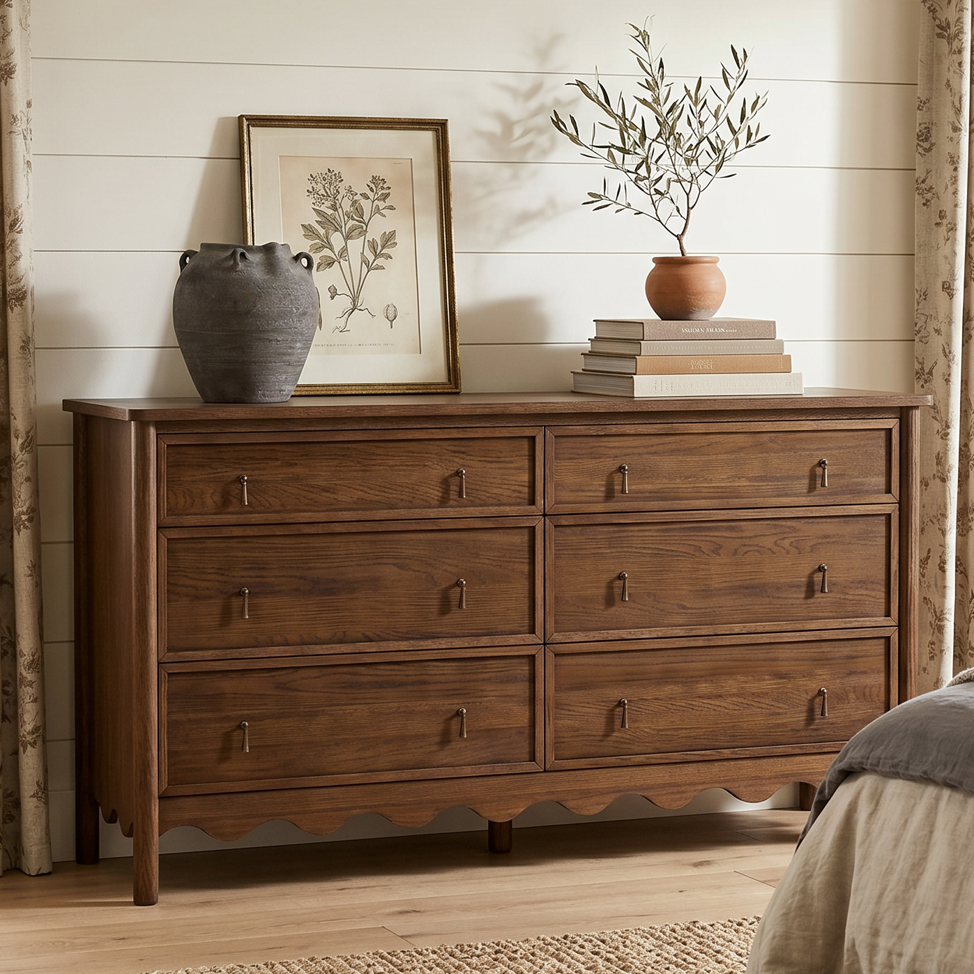 Co. House Designs Onda 6-Drawer Oak Walnut Dresser
