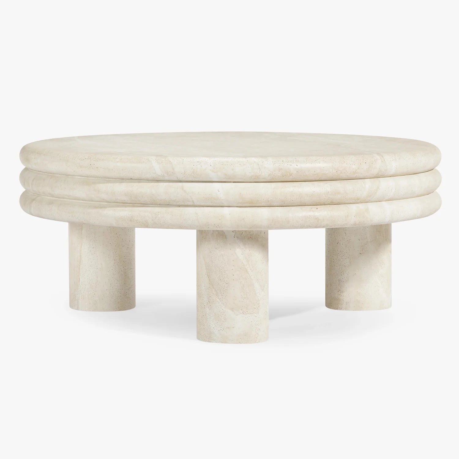 Button Atelier x Co. House Designs Brittny Light Travertine Coffee Table