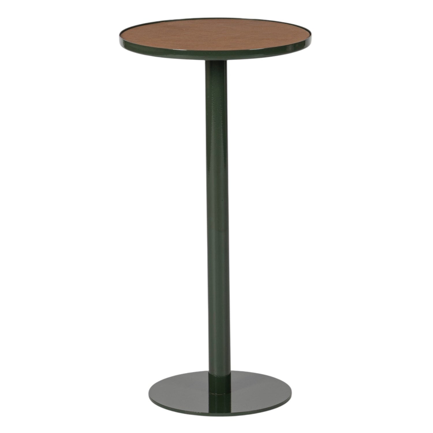 Co. House Designs Calder Leather Olive Green Drink Table