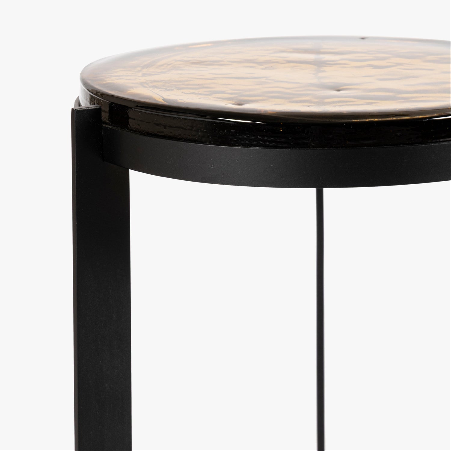 Co. House Designs Bowden Amber Glass Black Side Table
