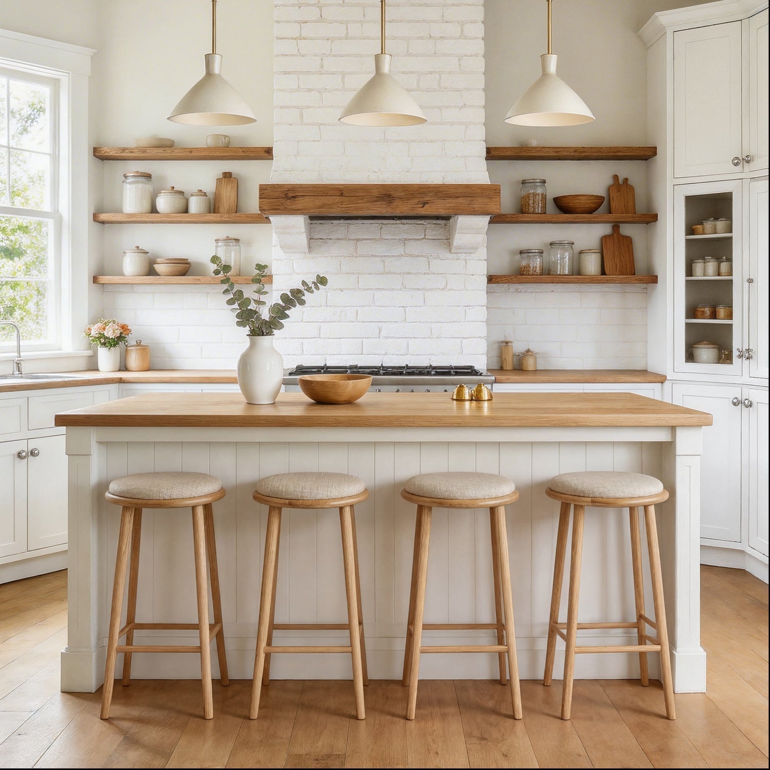 Co. House Designs Payton Oak Counter Stool