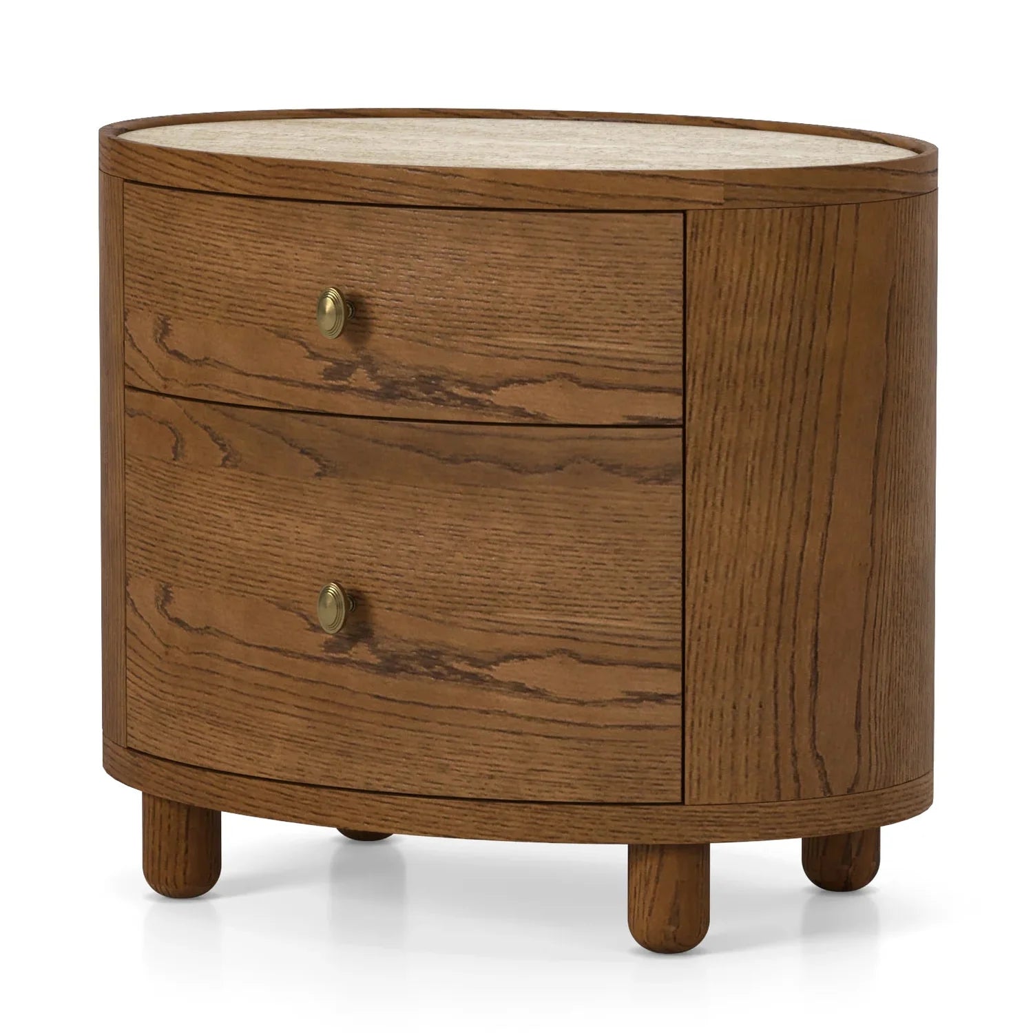 Button Atelier x Co. House Designs Laguna Oak Dark Walnut End Table