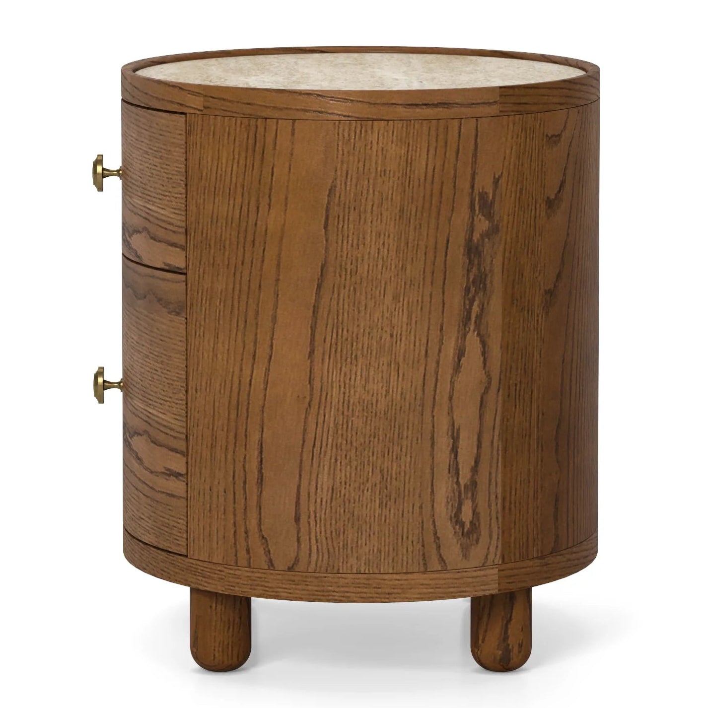 Button Atelier x Co. House Designs Laguna Oak Dark Walnut End Table