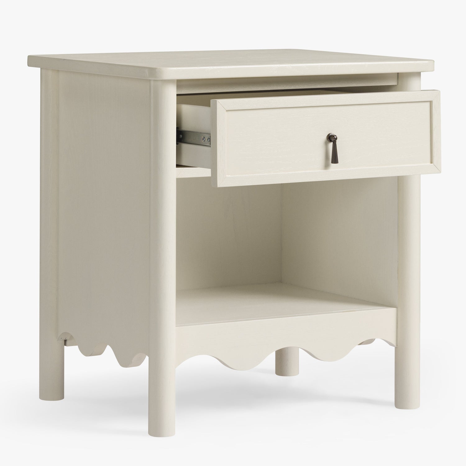 Co. House Designs Onda Cream Oak 1-Drawer Nightstand Set of 2