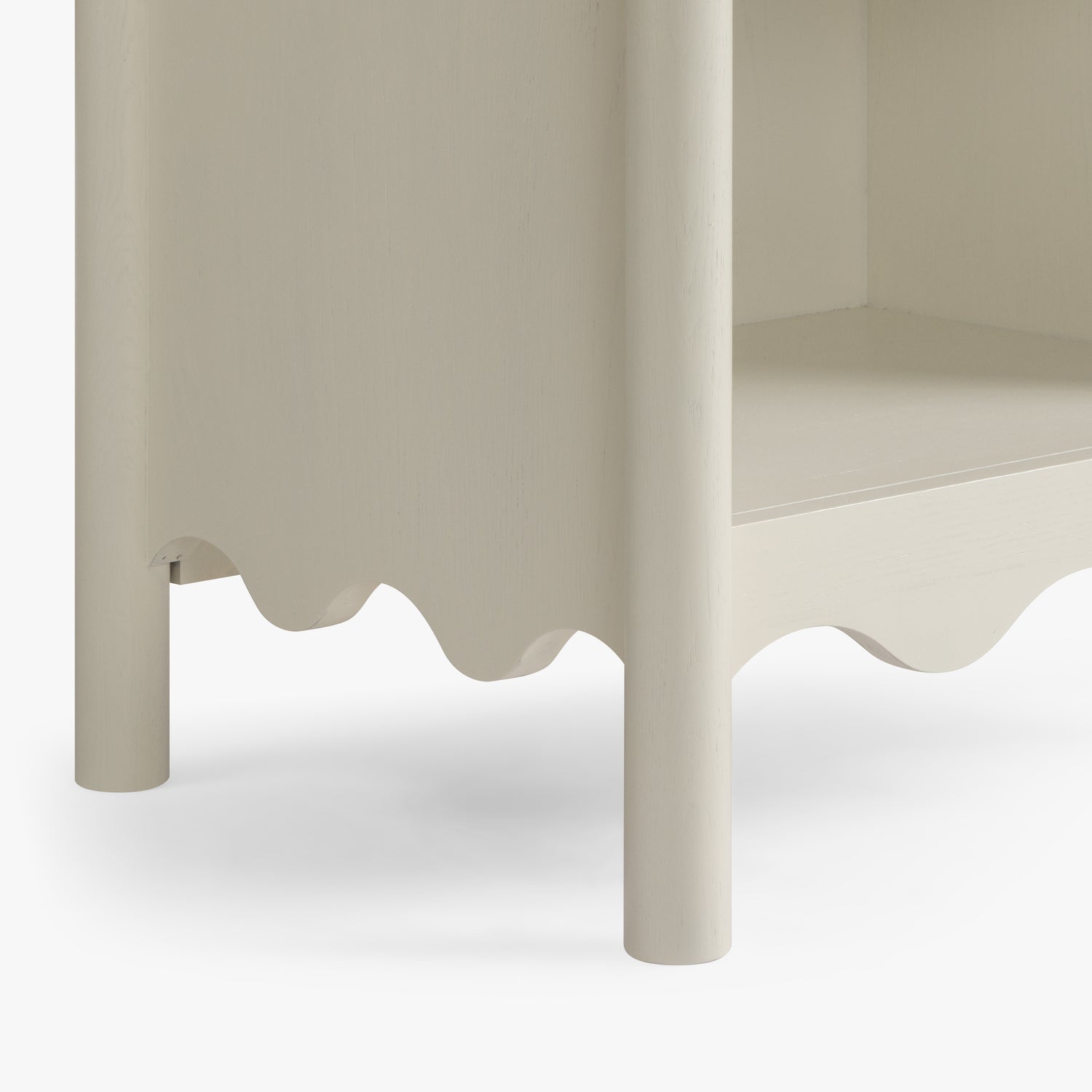 Co. House Designs Onda Cream Oak 1-Drawer Nightstand Set of 2