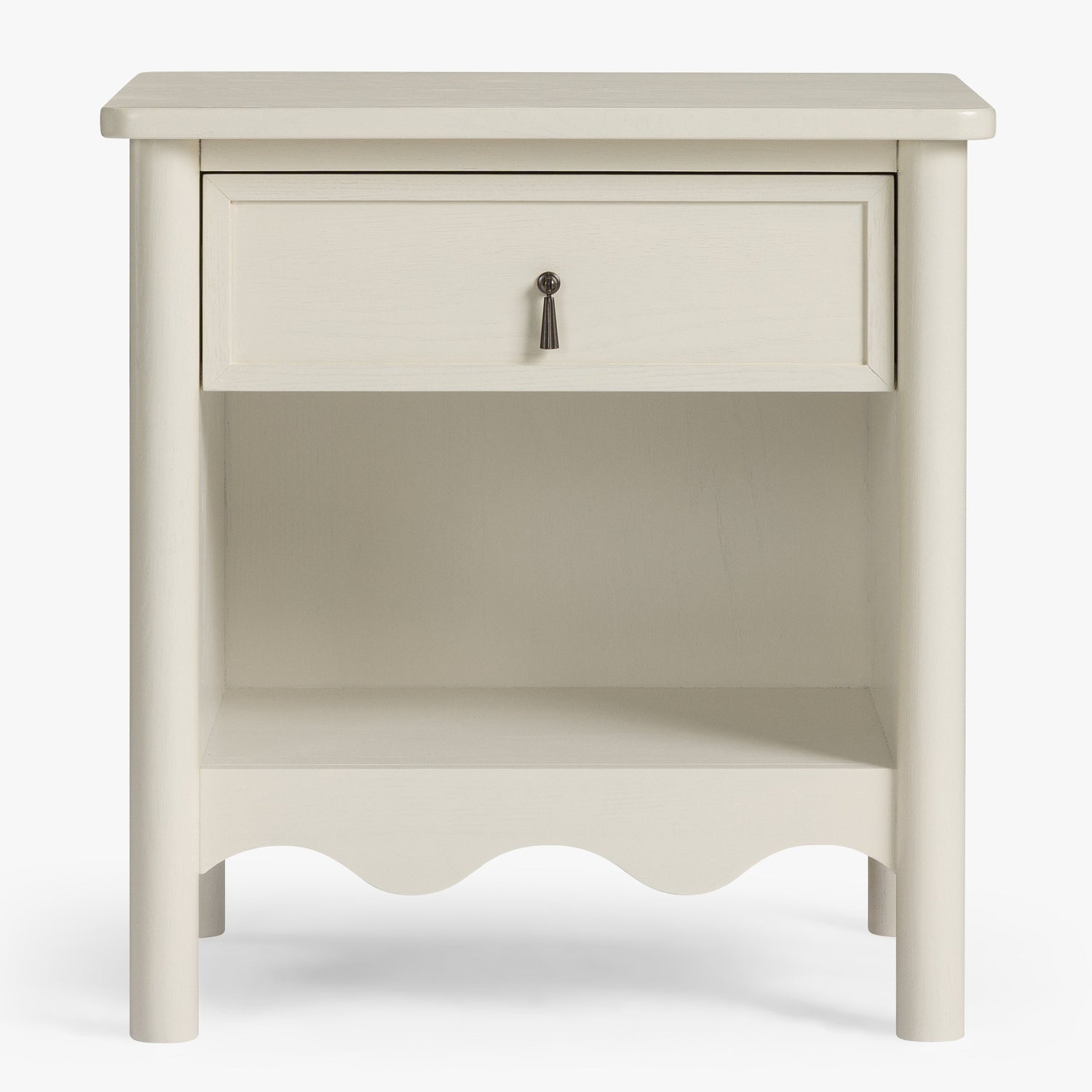 Co. House Designs Onda Cream Oak 1-Drawer Nightstand Set of 2