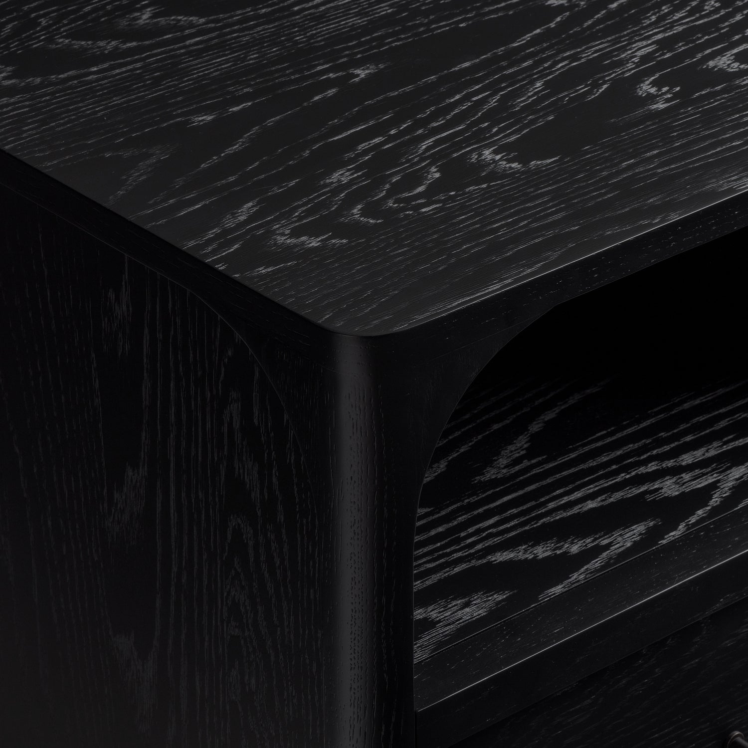 Co. House Designs Cali Oak Black Nightstand Set of 2