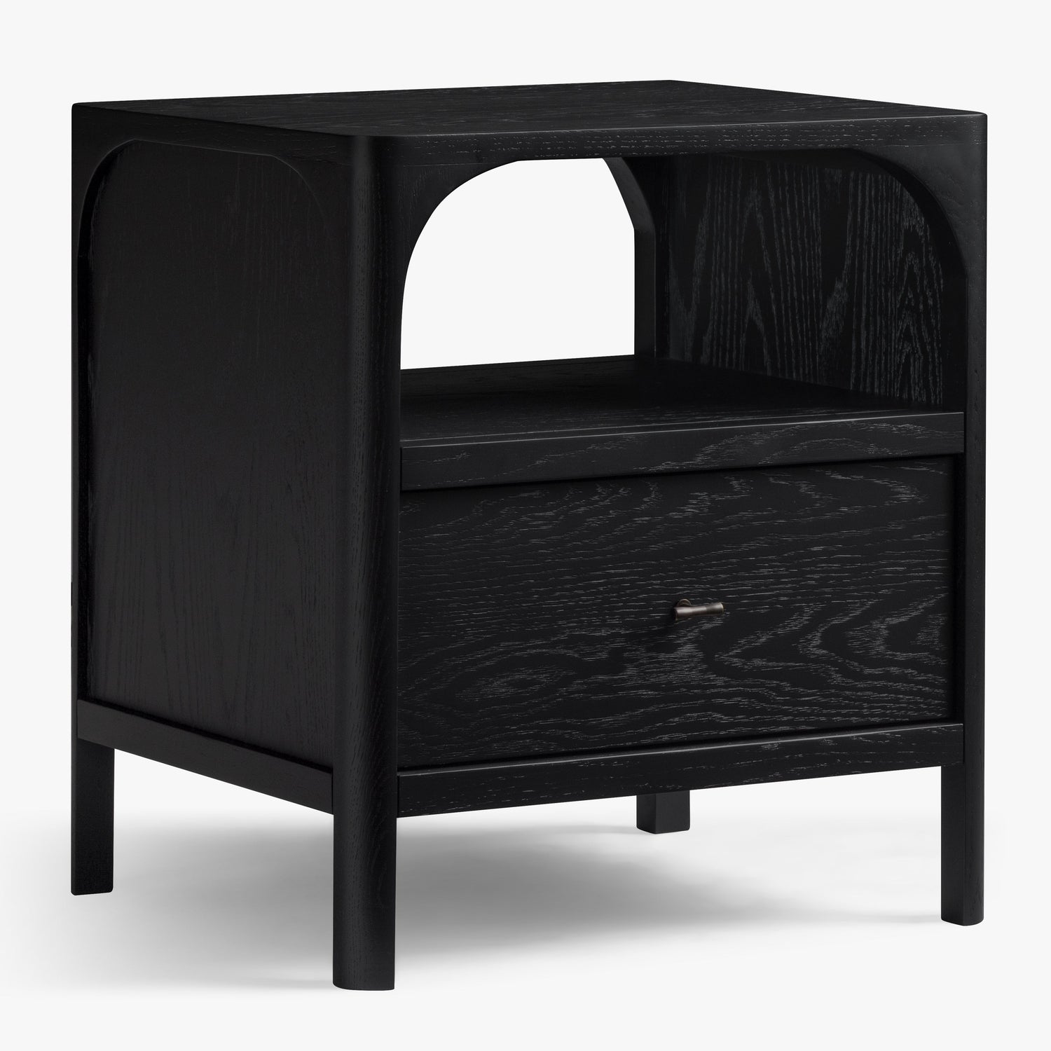 Co. House Designs Cali Oak Black Nightstand Set of 2