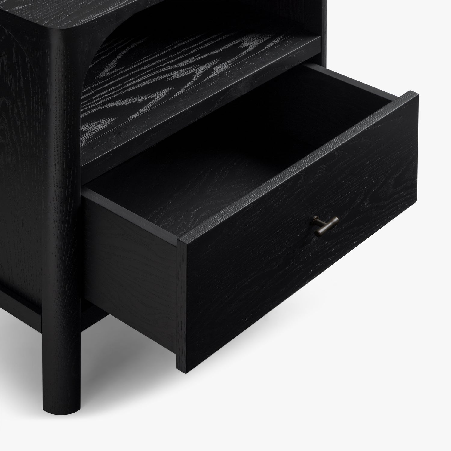 Co. House Designs Cali Oak Black Nightstand Set of 2