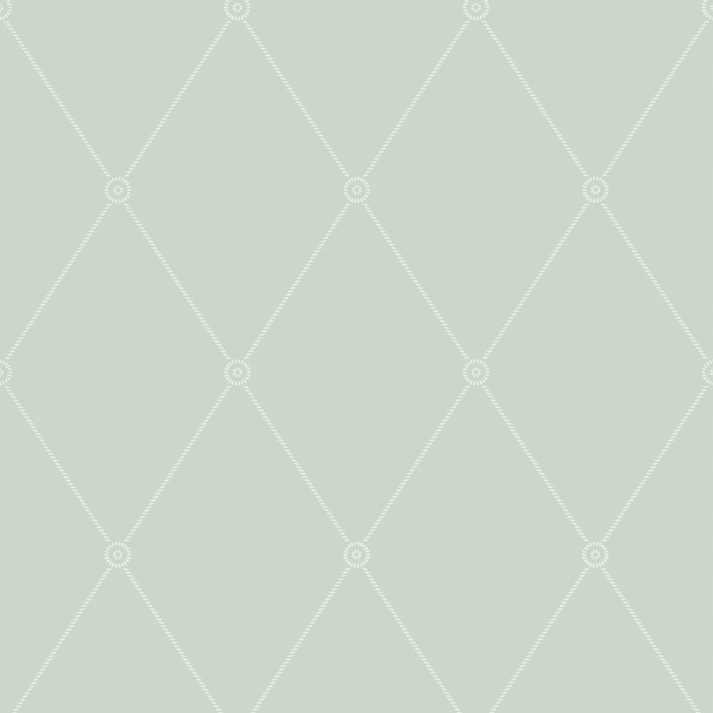 Cole & Son Large Georgian Rope Trellis Duck Egg Wallpaper