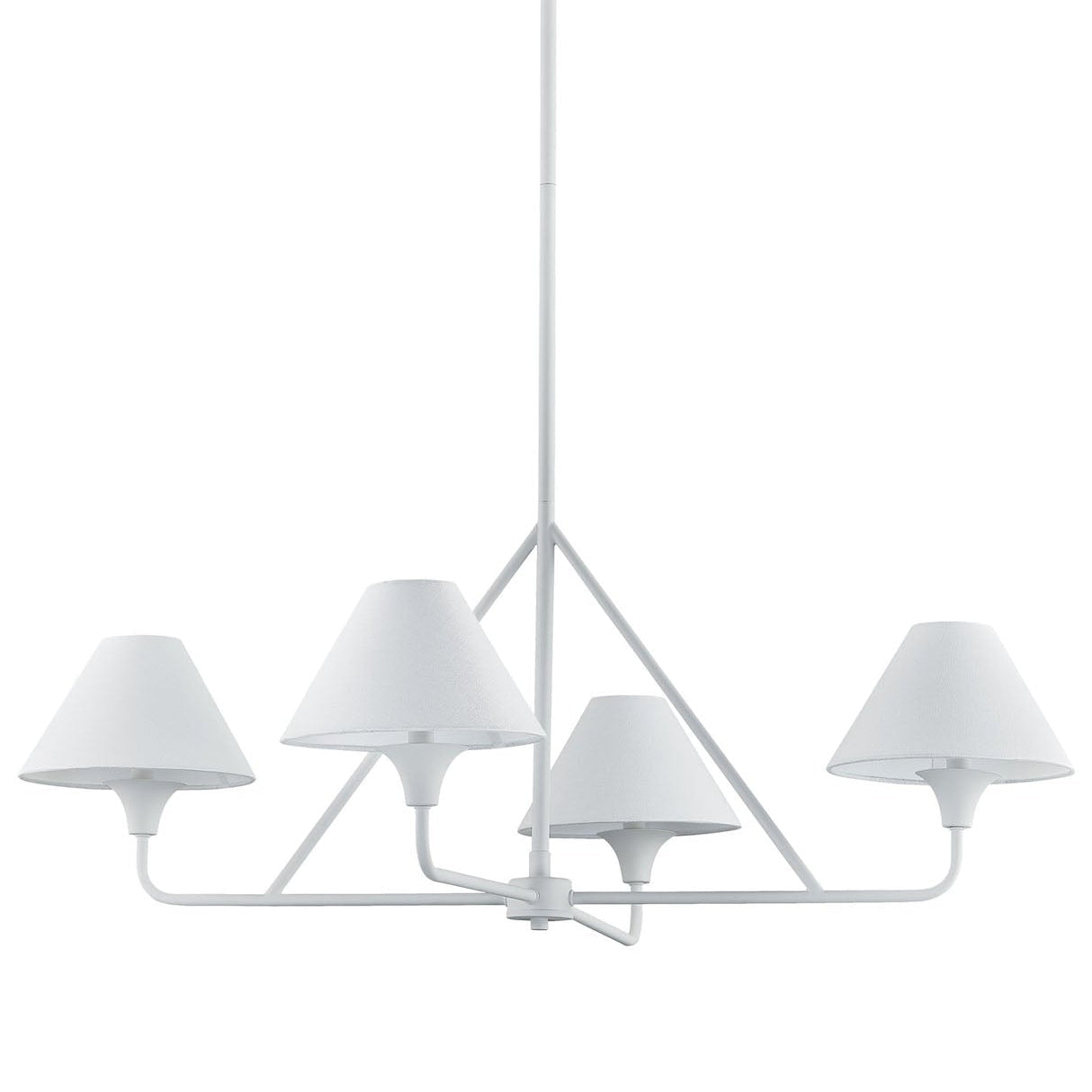 Forty West Daisy Chandelier in white metal, front view