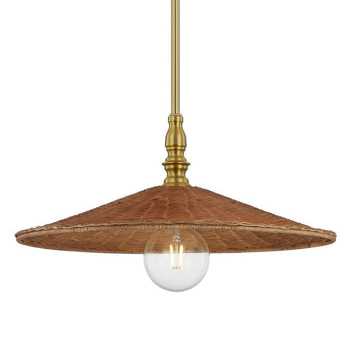 Forty West Sheldon Pendant, Natural Metal pendant light, front view