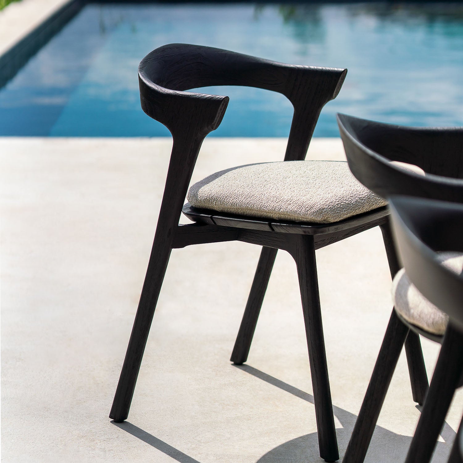 Ethnicraft Bok Outdoor Dining Chair with Cushion Set of 2