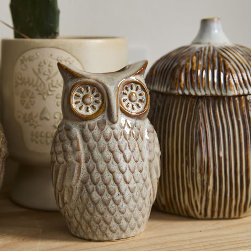 Great Grey Owl Budvase Set of 4