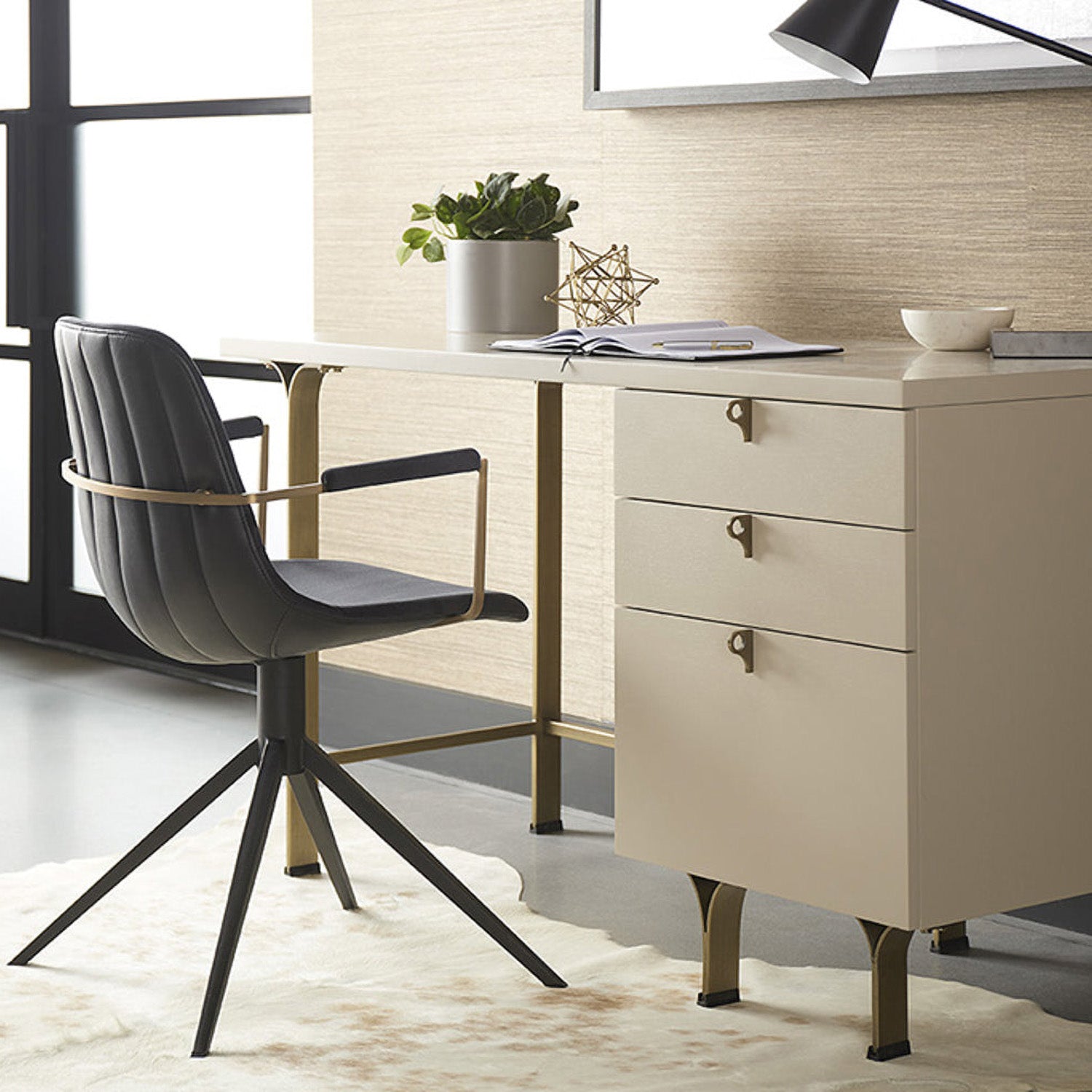 Sunpan Cassius Swivel Dining Armchair Set of 2