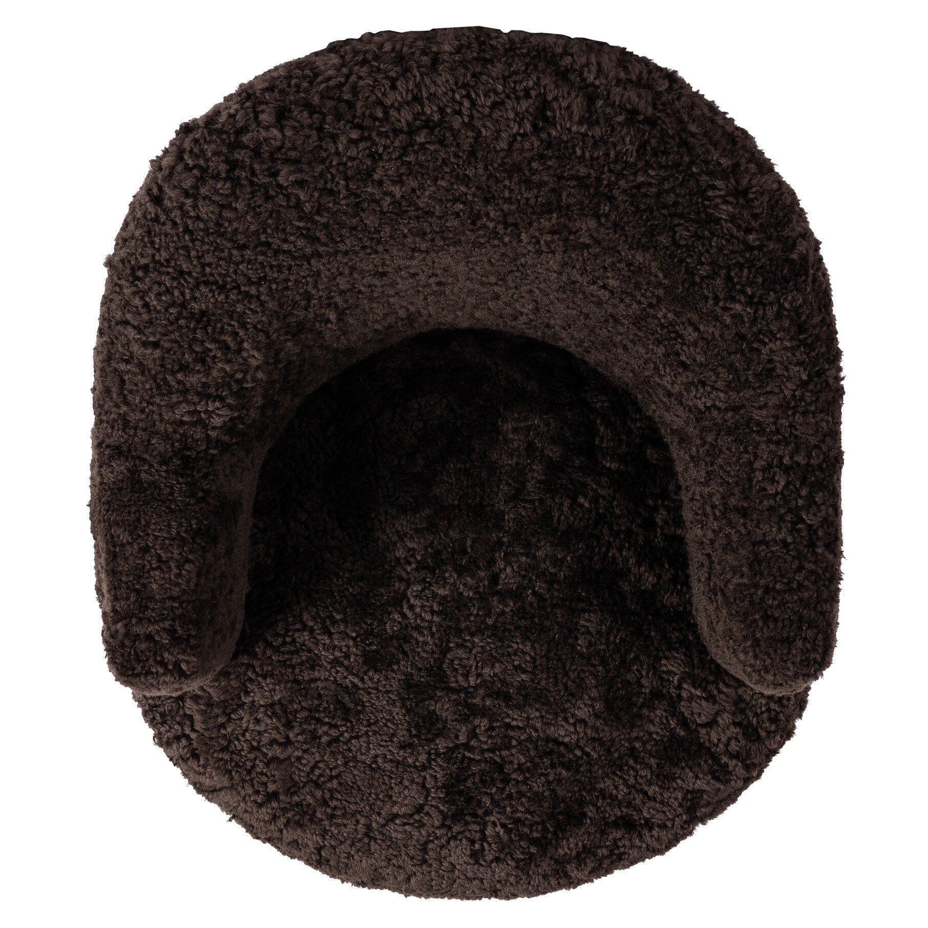 Four Hands Aurora Cocoa Shearling Swivel Chair - top-down view
