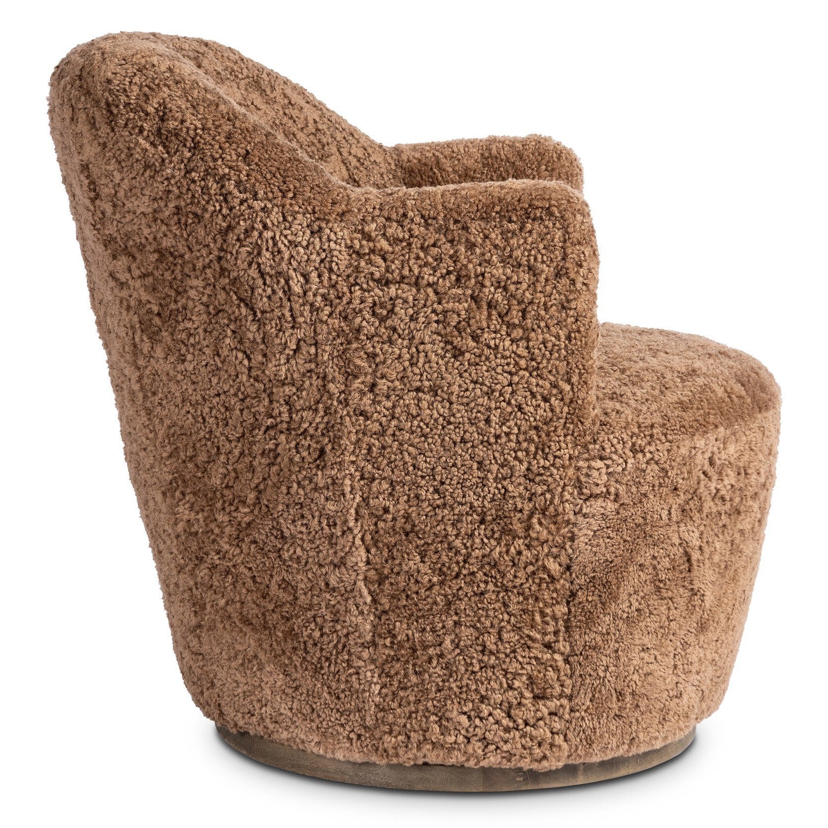 Four Hands Aurora Amber Shearling Swivel Chair - side view