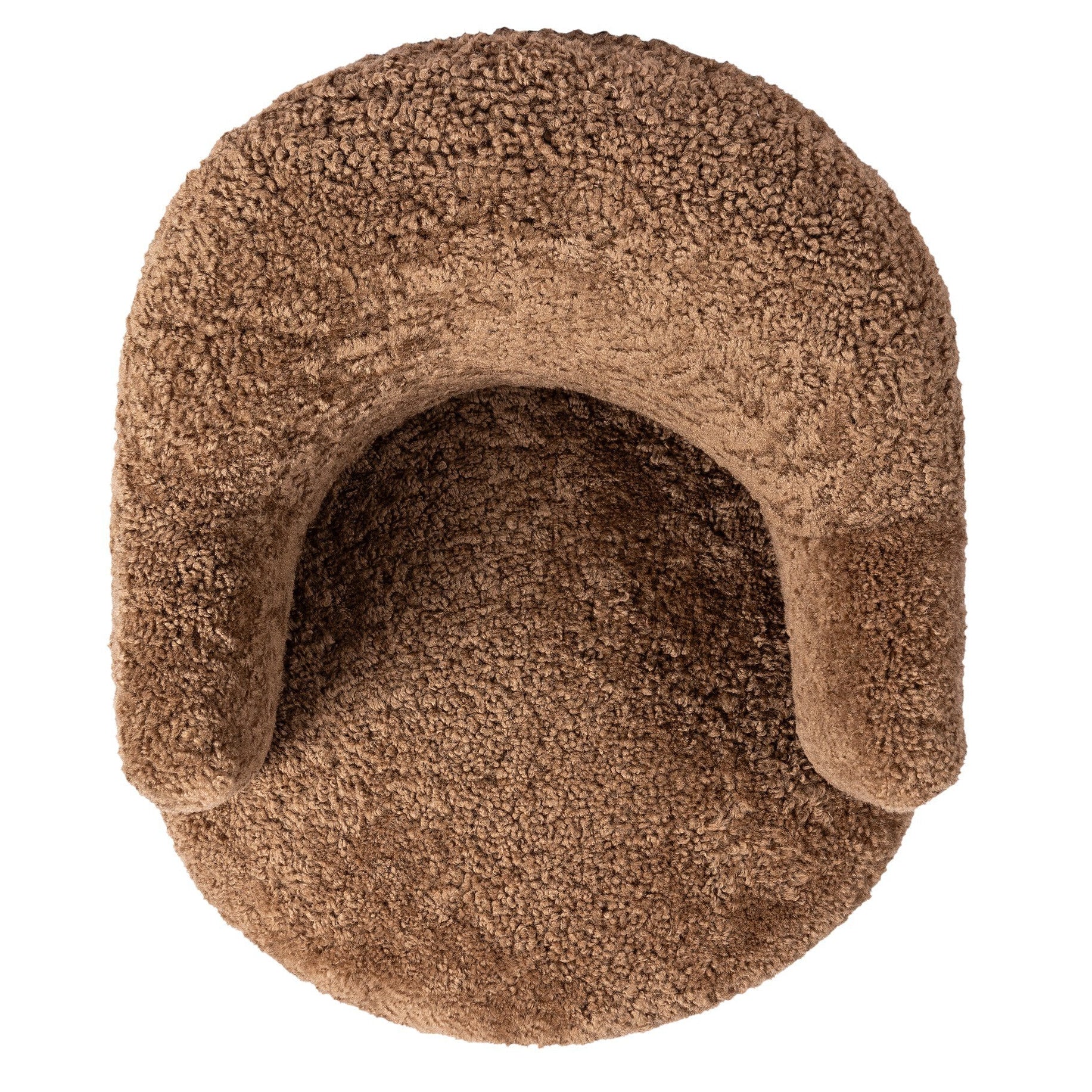 Four Hands Aurora Amber Shearling Swivel Chair - top-down view