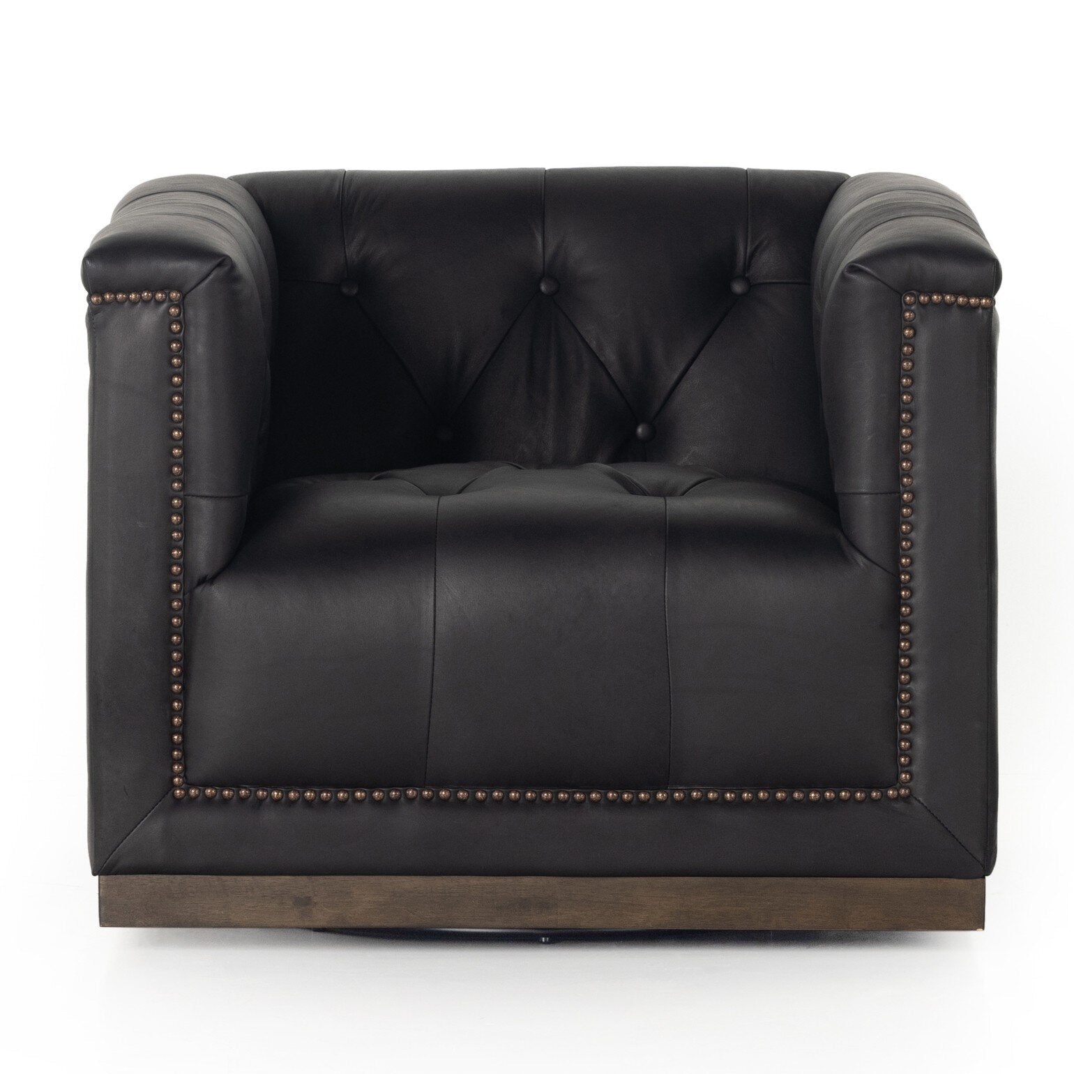 Four Hands Maxx Heirloom Black Swivel Chair - front view