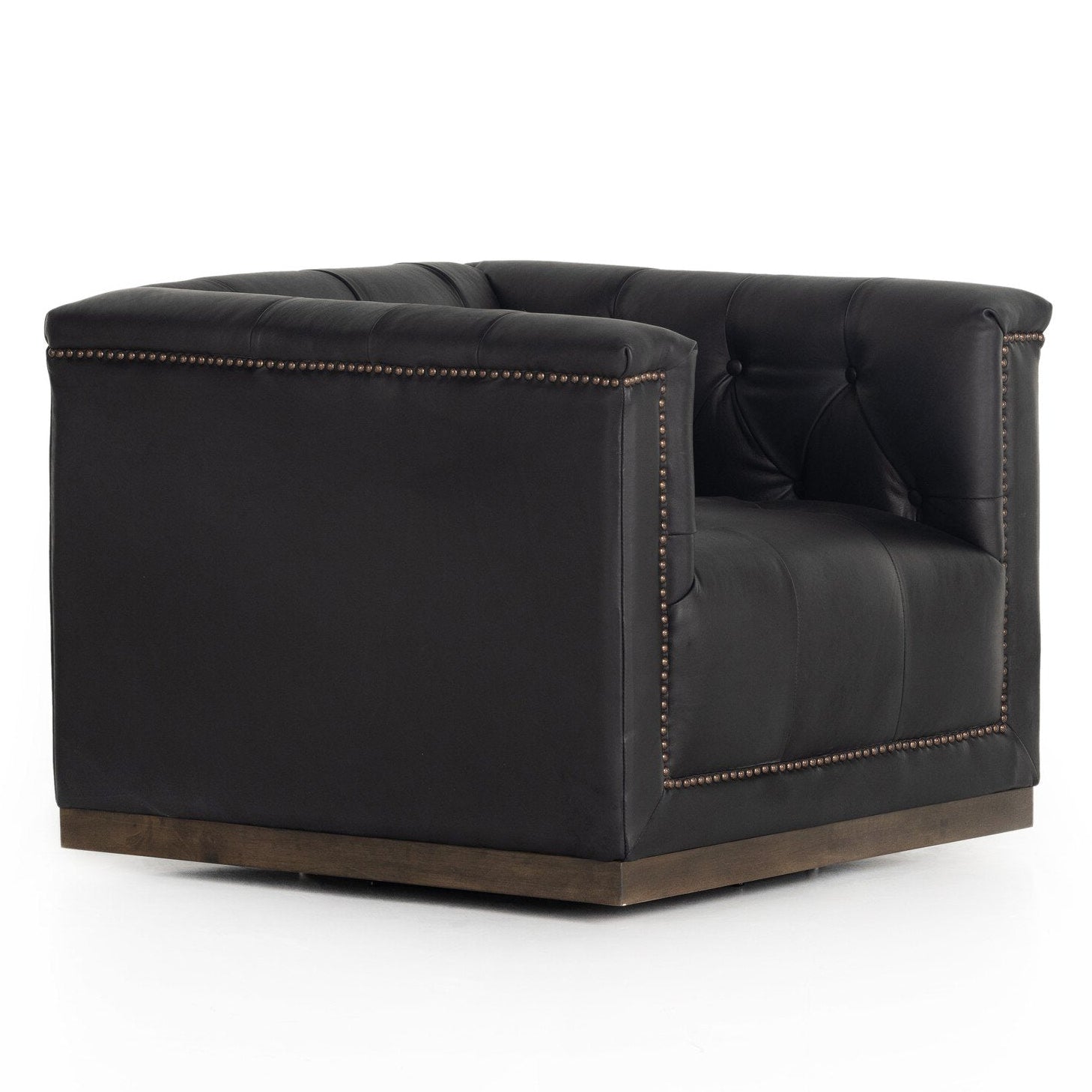 Four Hands Maxx Heirloom Black Swivel Chair - styled view