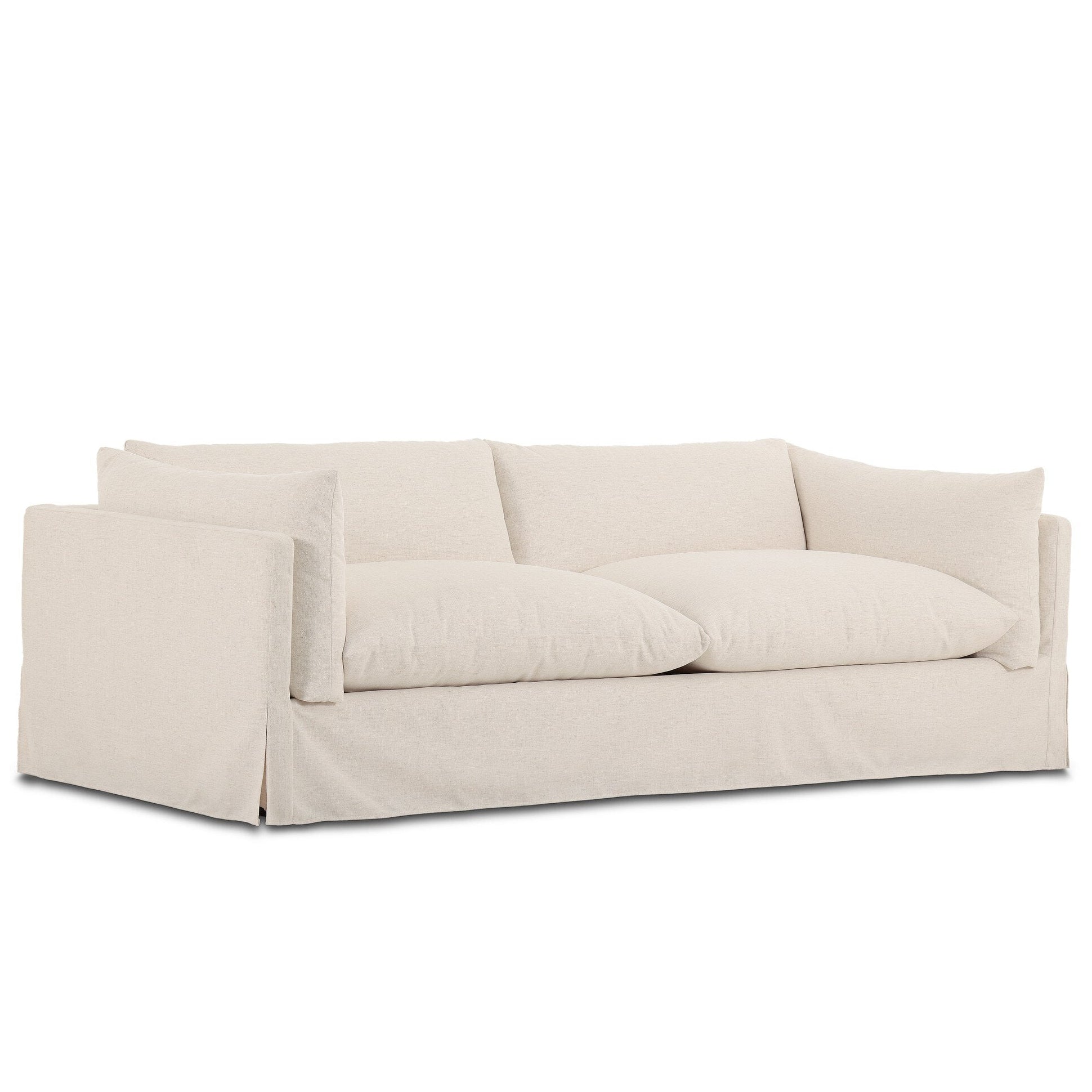 Four Hands Habitat Crypton Nomad Snow 96in Sofa - styled view