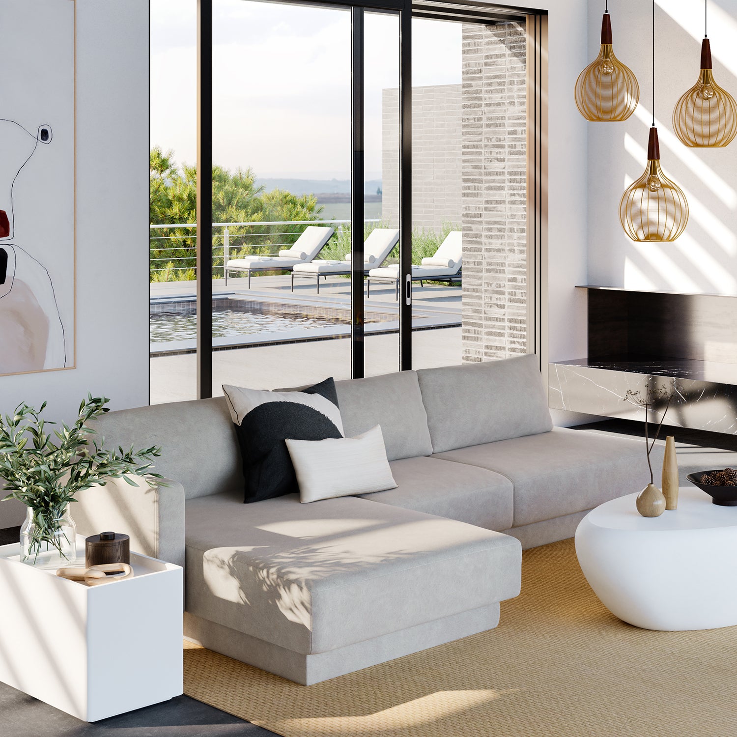 Sunpan Tecoma Chaise Sofa