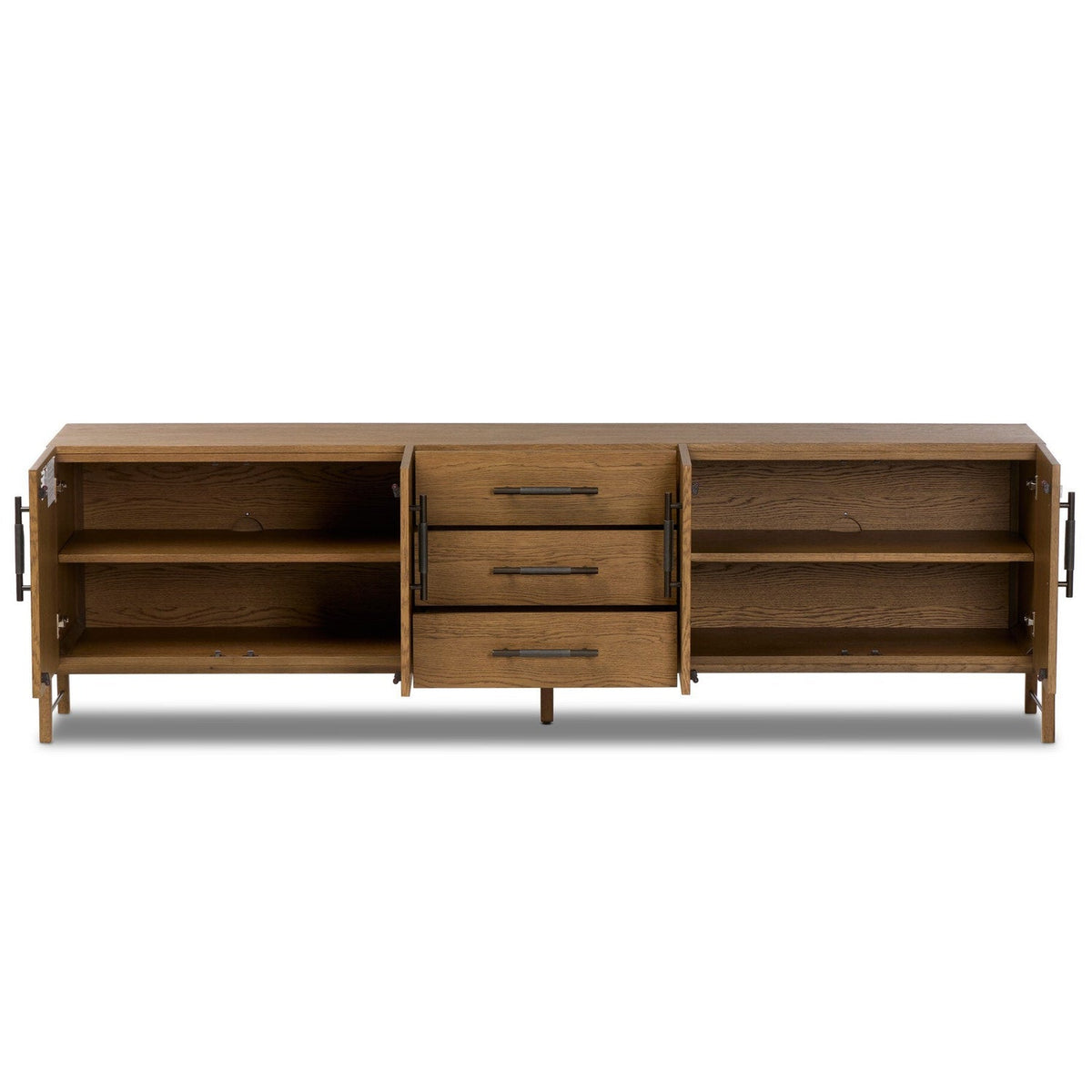 Four Hands Rosedale Chaps Ebony Media Console - storage detail