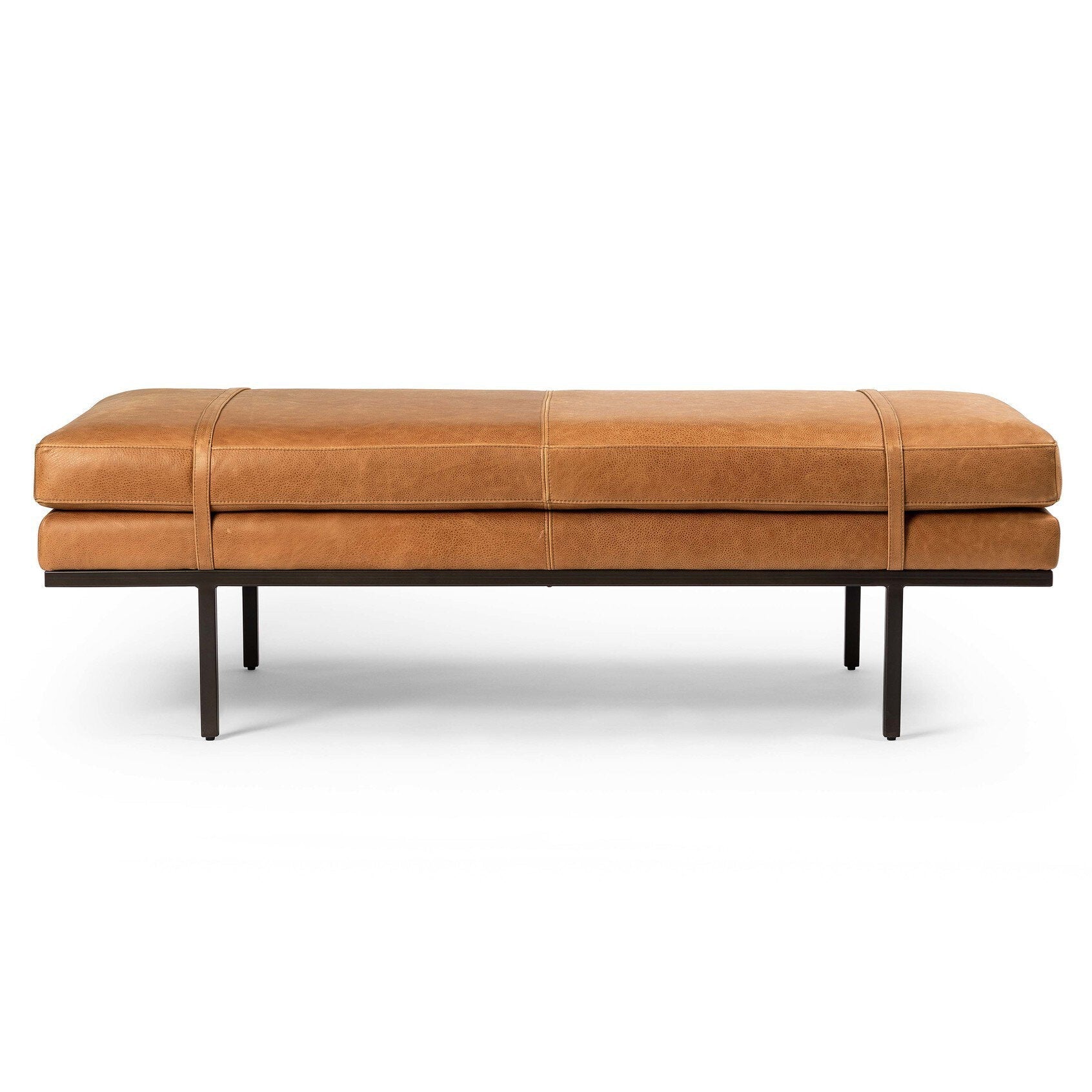 Four Hands Harris Palermo Cognac Accent Bench - front view