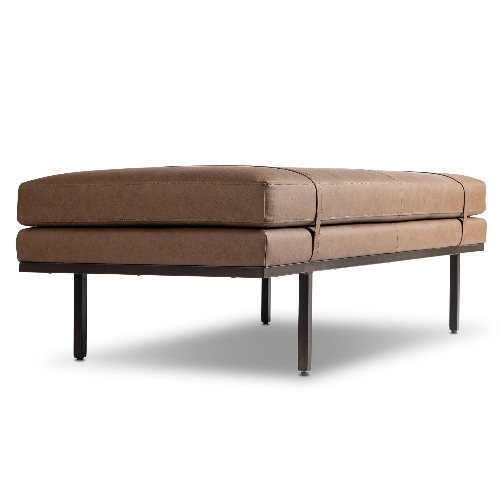 Four Hands Harris Maestro Cigar Accent Bench material close-up